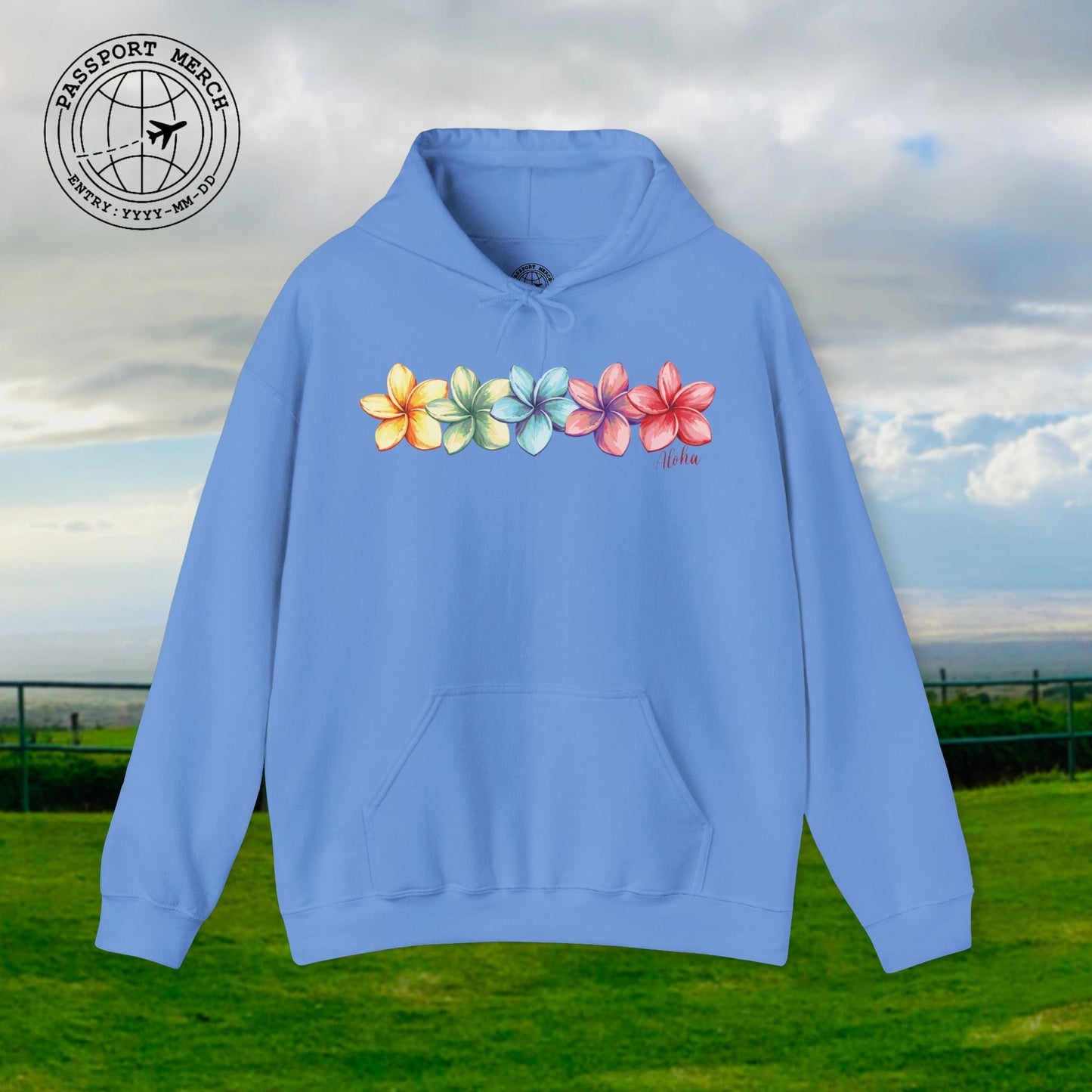 Five Vibrant Plumerias, Hawaii Hoodie