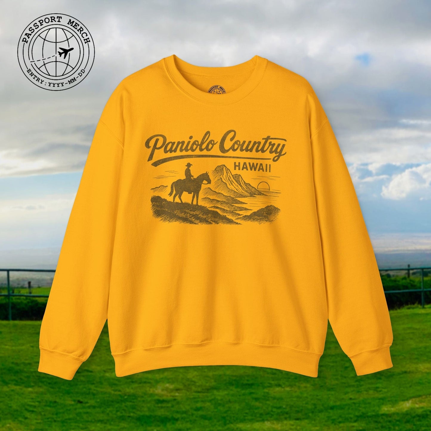 Paniolo Country Vintage Monochrome, Hawaii Crewneck