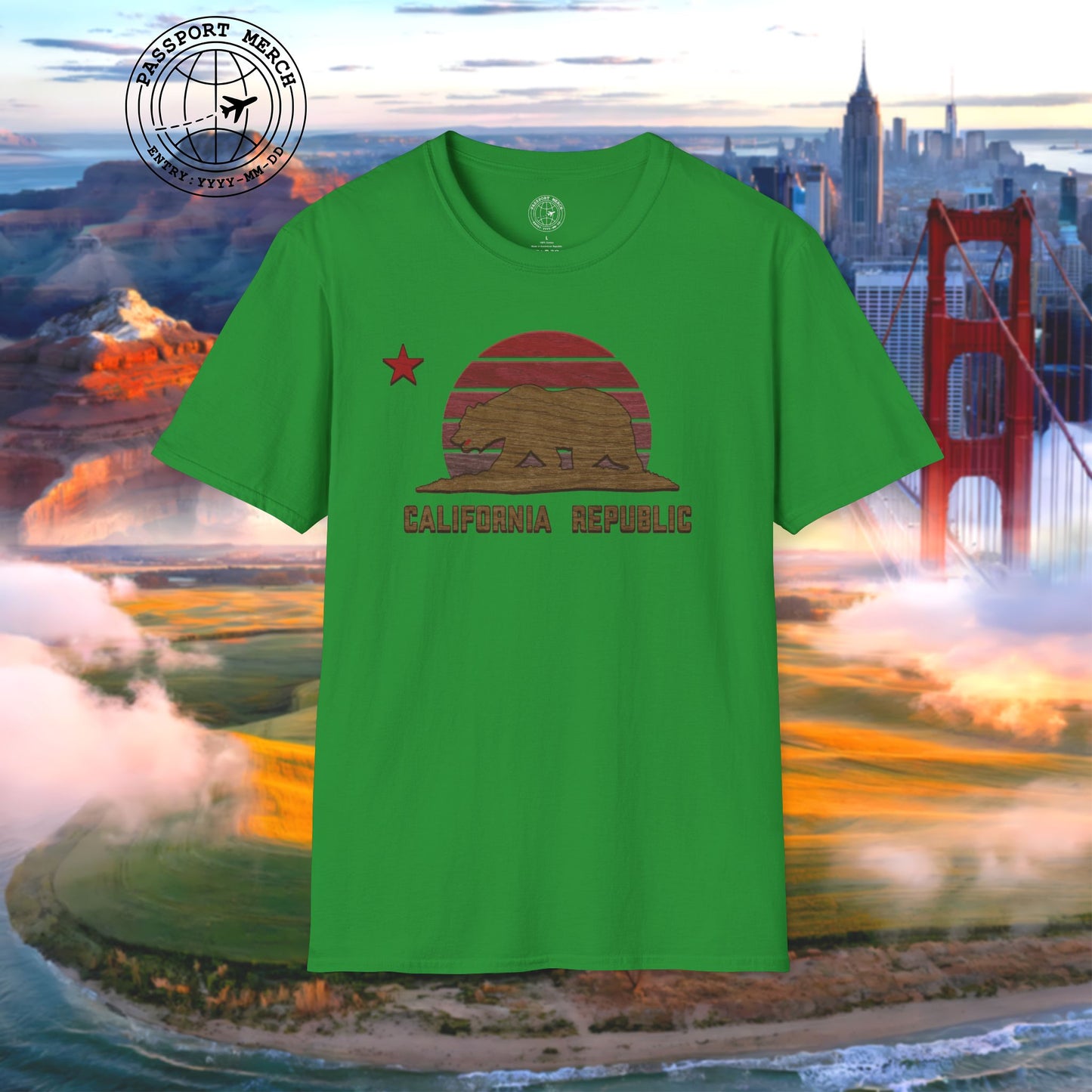 Woodworked Flag of California T-Shirt