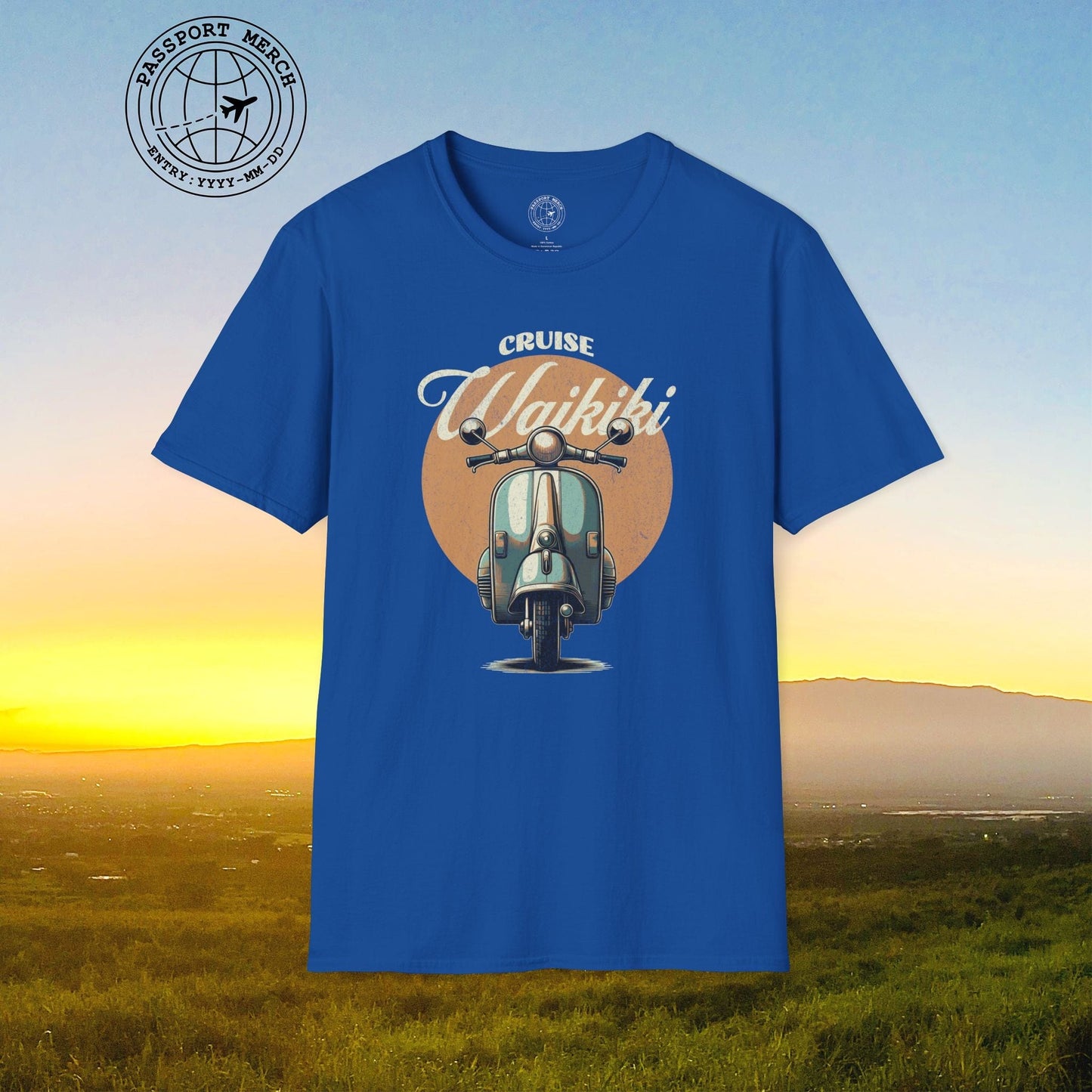 Vintage Cruise Waikiki Moped, Hawaii T-Shirt