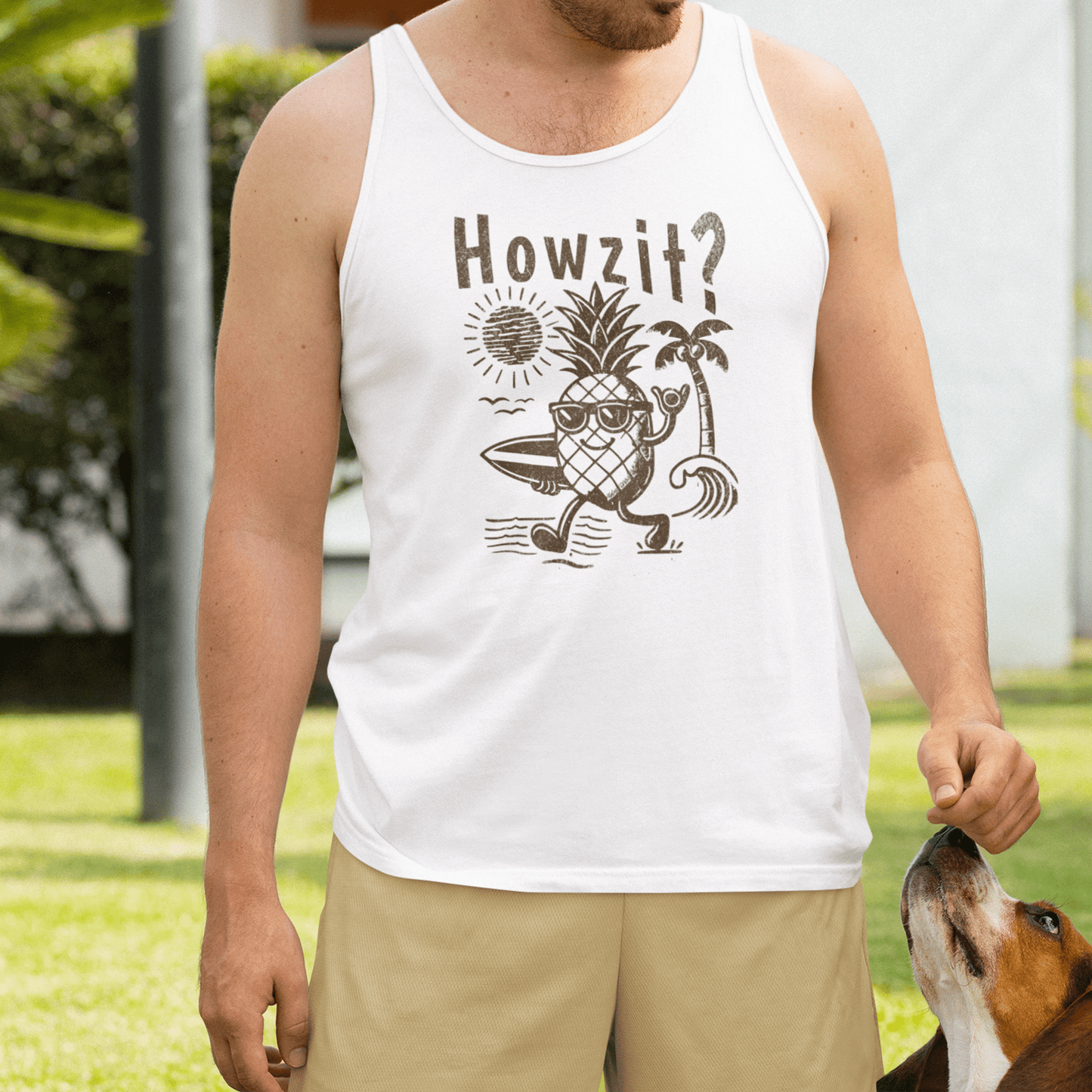 Howzit? Pineapple Shaka, Hawaii Tank Top