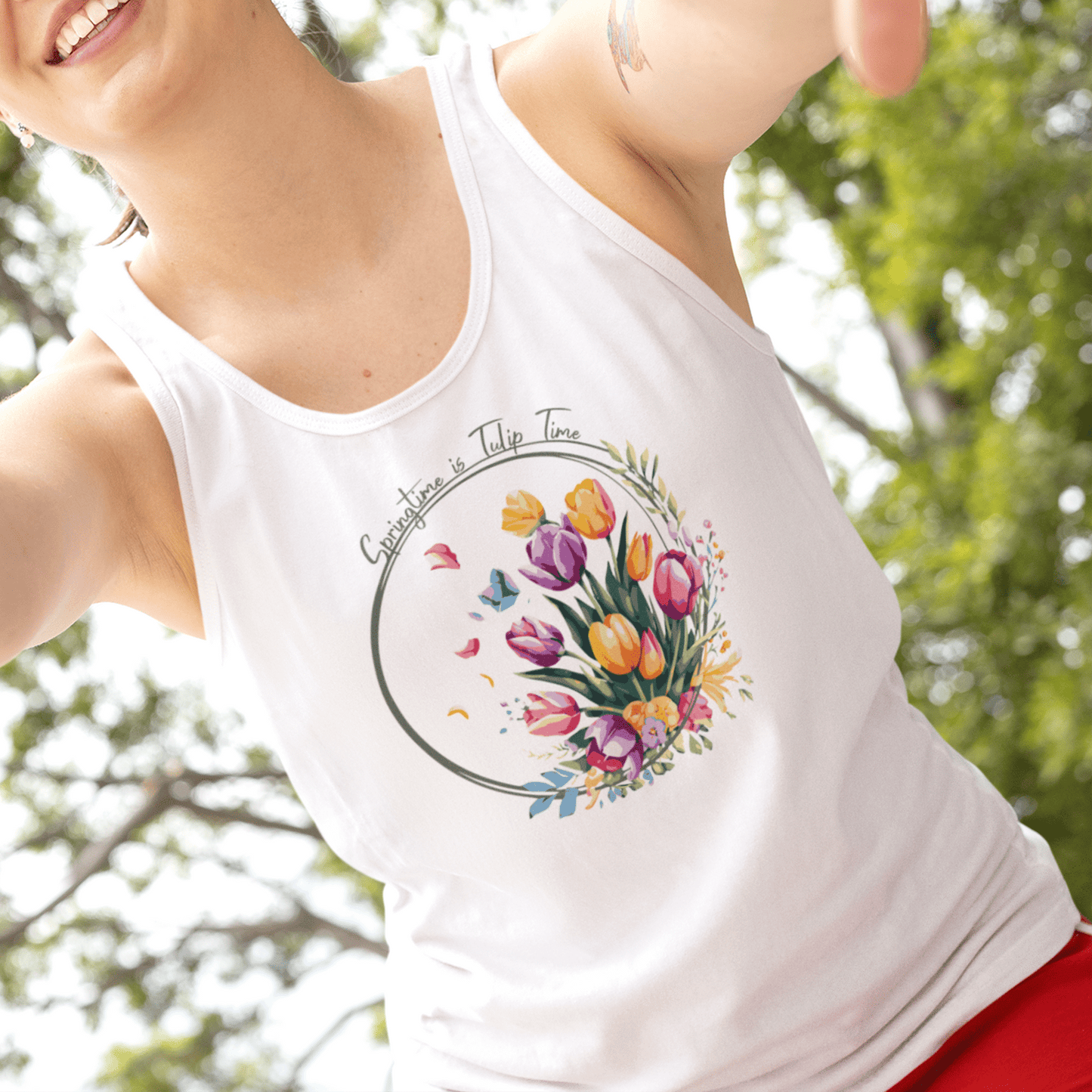 Springtime is Tulip Time in Holland Tank Top