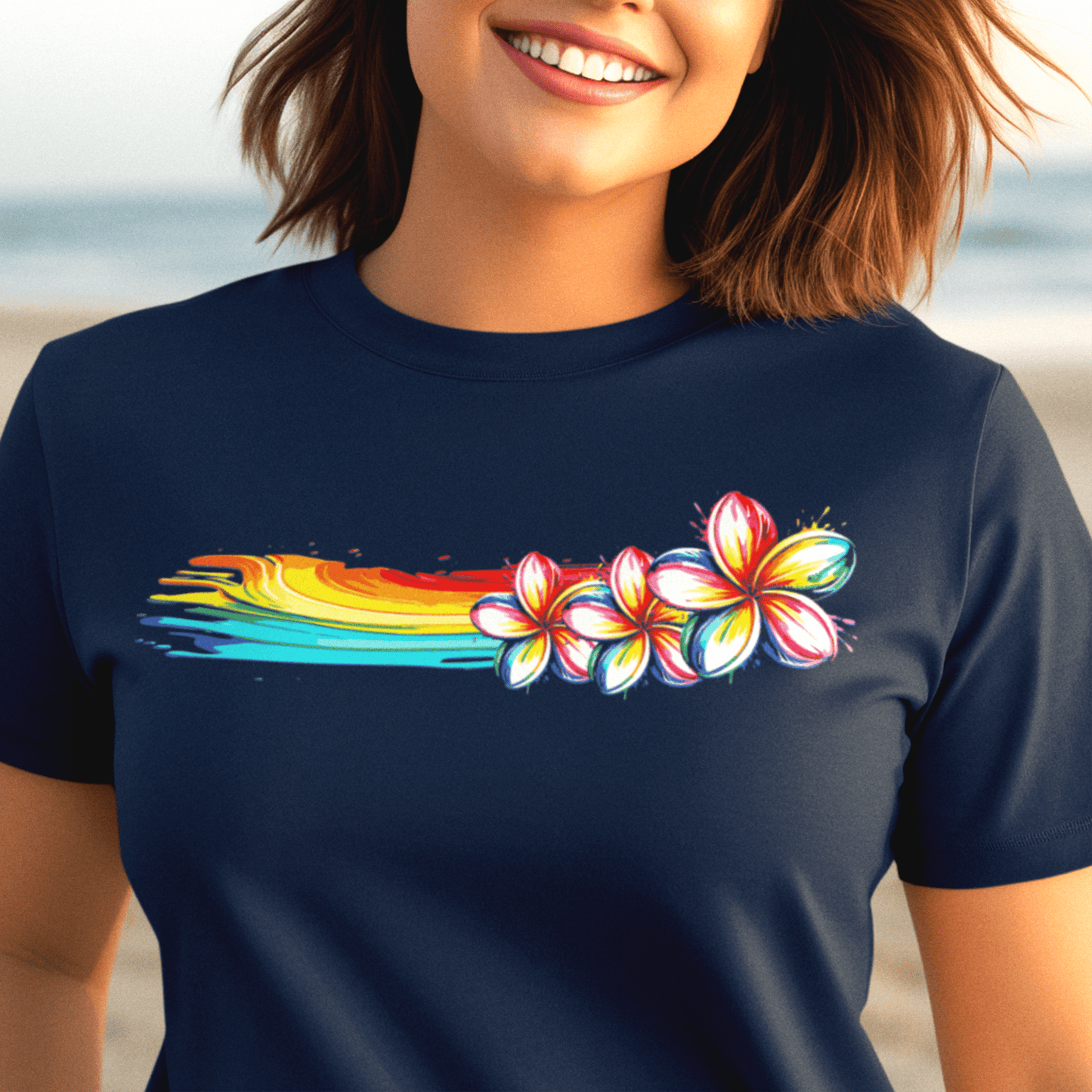 Neon Art Plumeria Rainbow, Hawaii T-Shirt