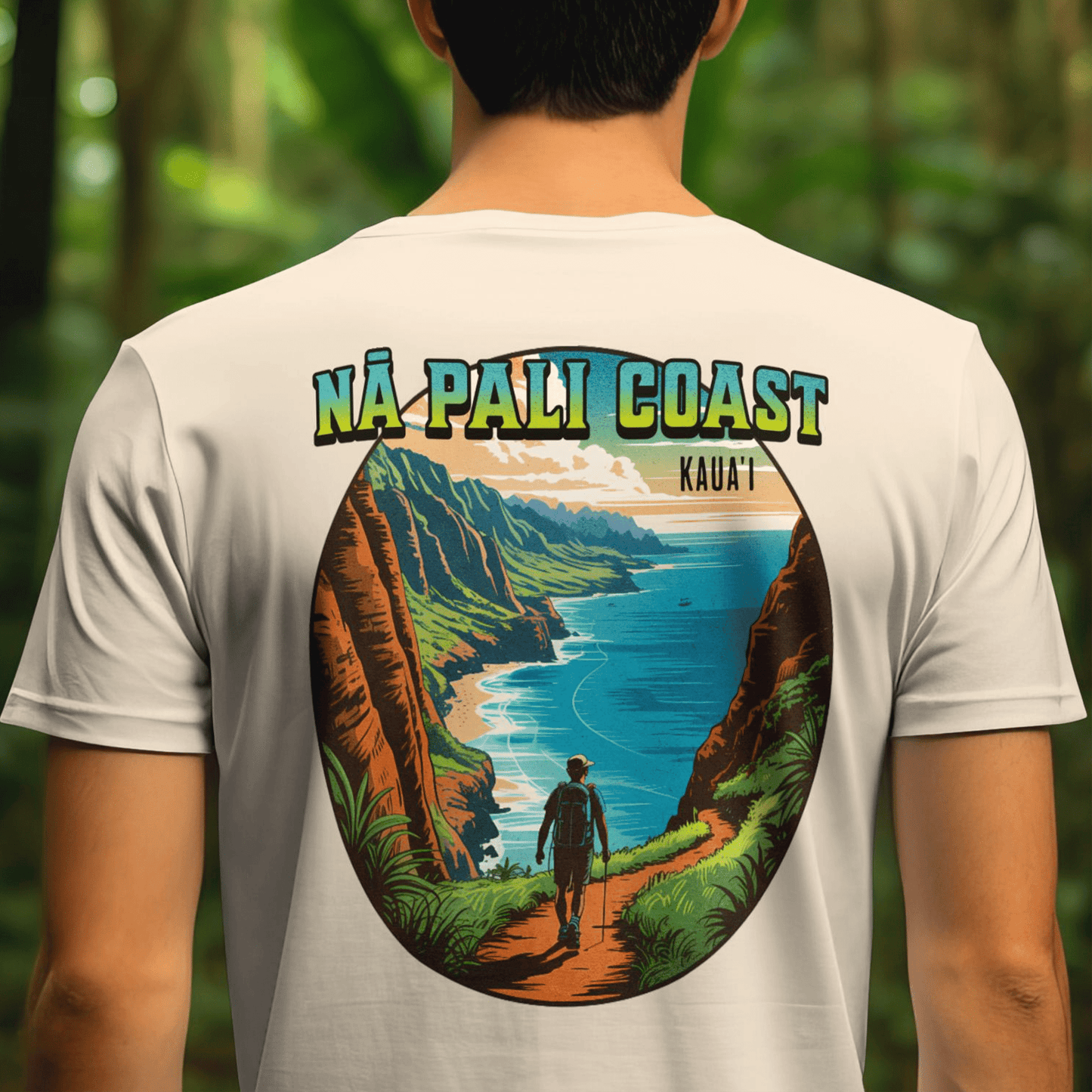 Napali Coast, Kauai, Hawaii, Back Print T-Shirt