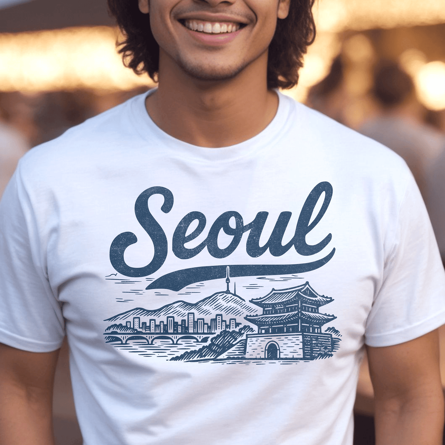 Monochrome Dreams of Seoul Korea T-Shirt