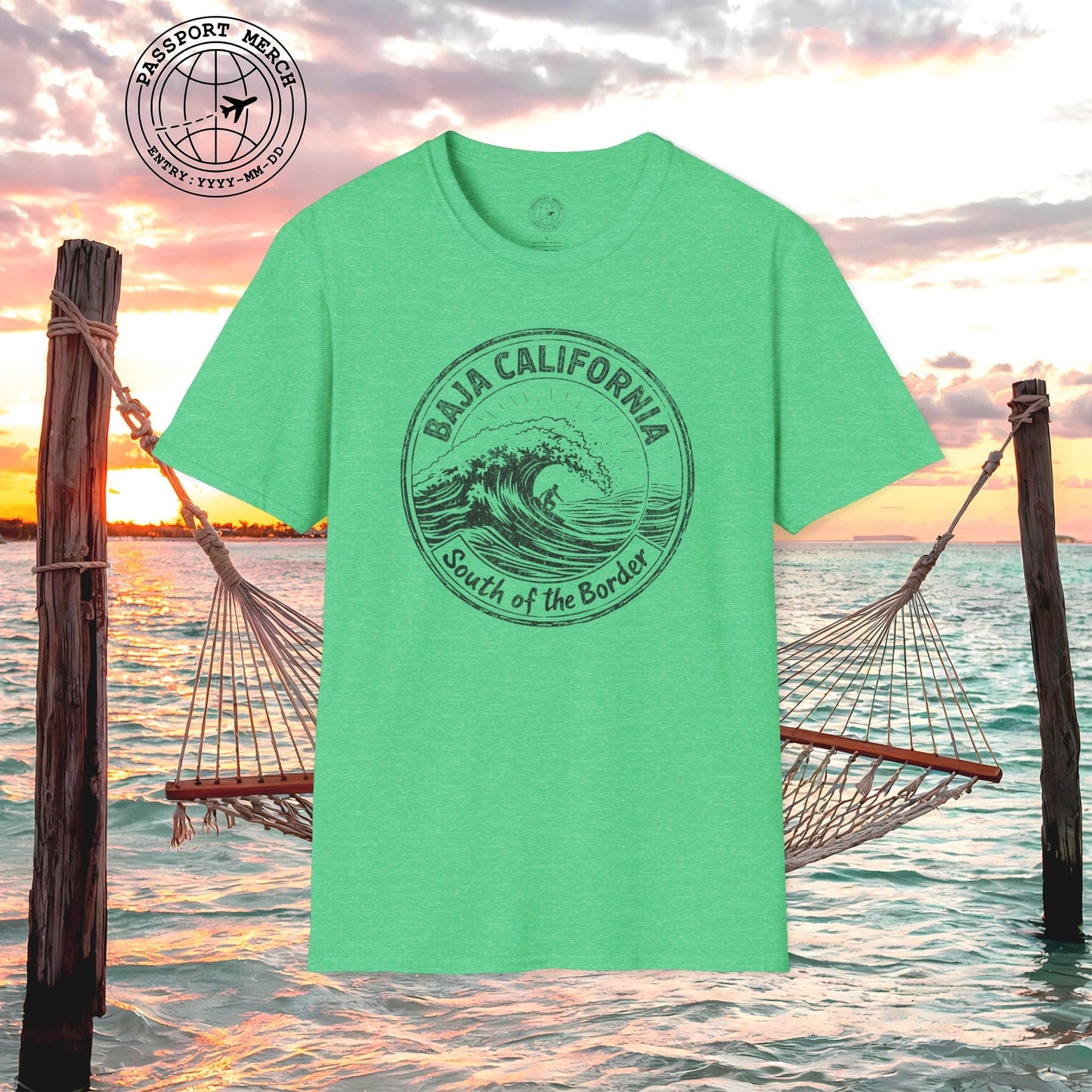 Surf South of the Border, Baja California, Mexico T-Shirt