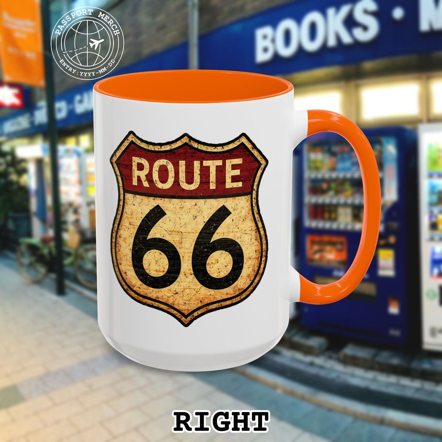 Signs of Wanderlust, Vintage Route 66, USA 15oz Mug