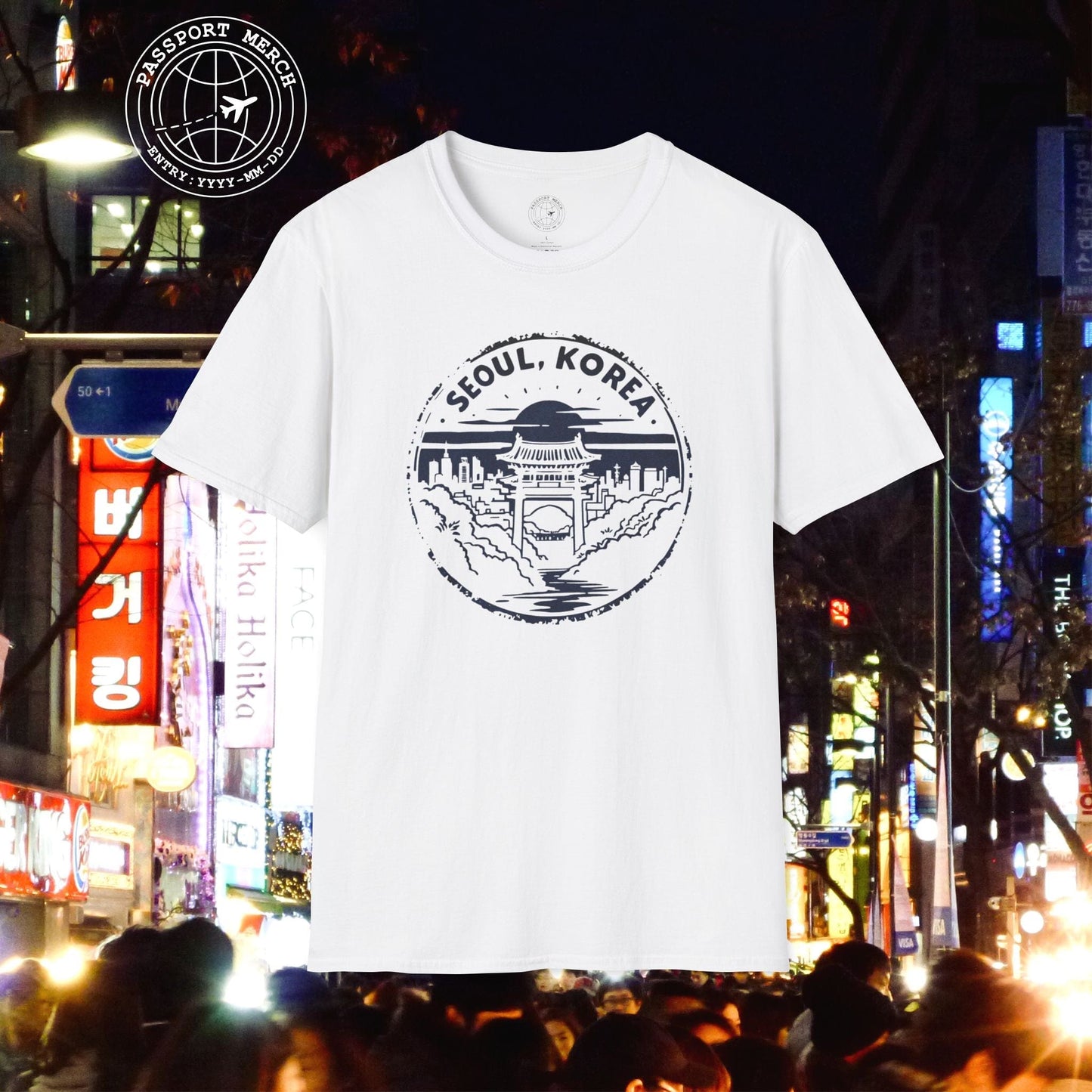 Vintage Badge, Seoul Korea T-Shirt