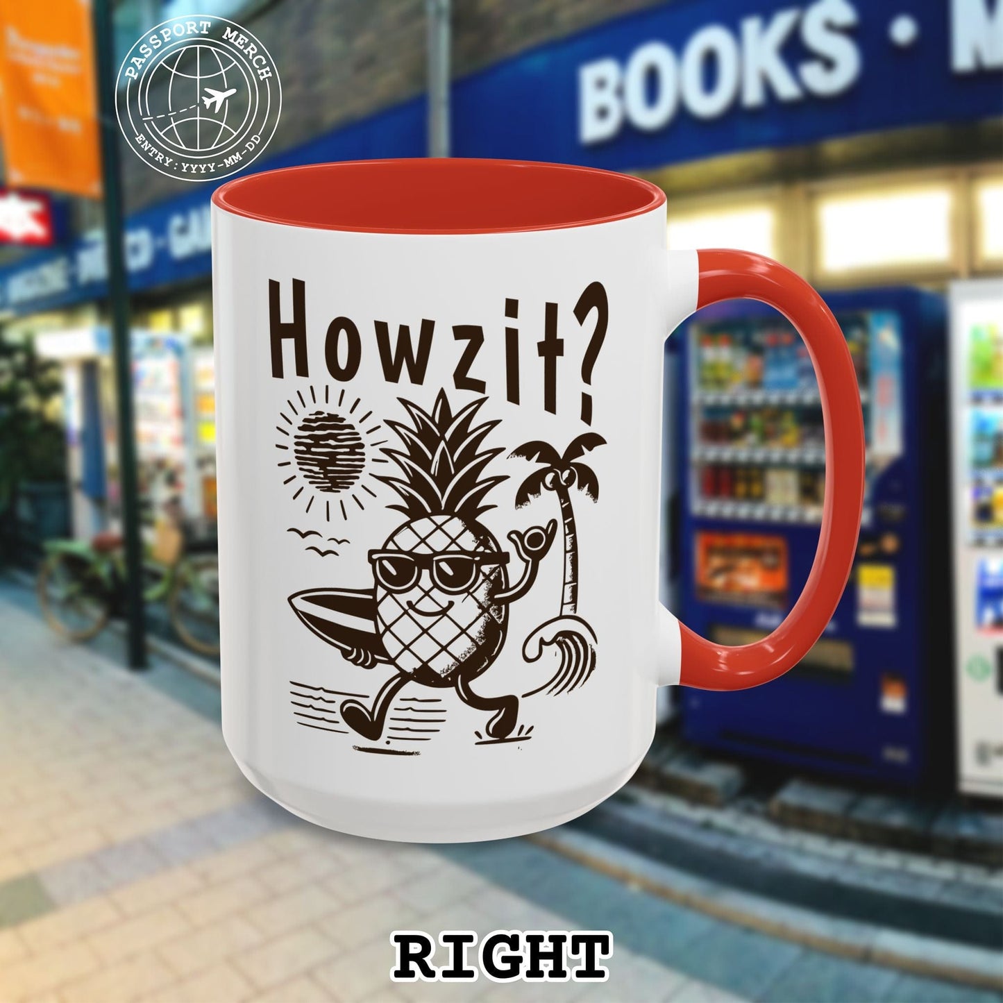 Howzit? Pineapple Shaka, Hawaii 15oz Mug