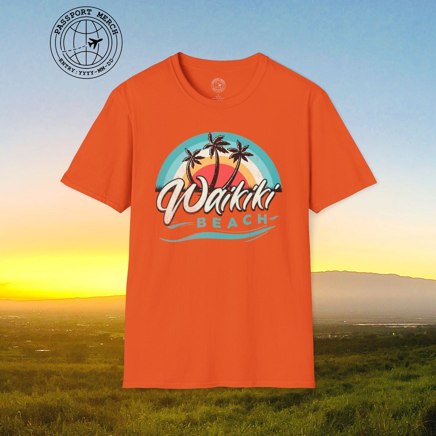 Waikiki Beach Retro Vibes Hawaii T-Shirt