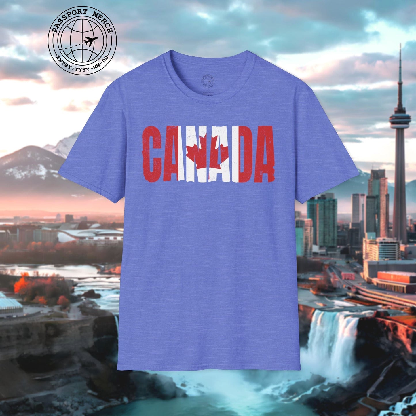 Vintage Canada Patriotism Letter Flag T-Shirt