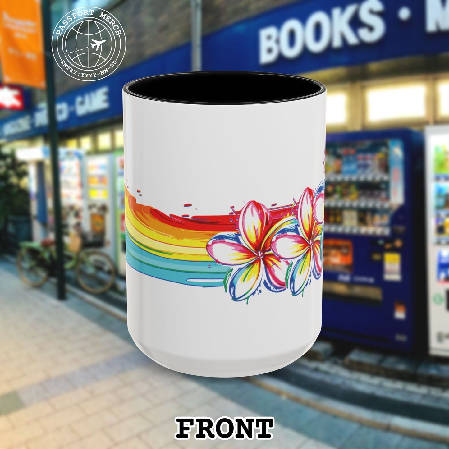 Neon Art Plumeria Rainbow, Hawaii 15oz Mug