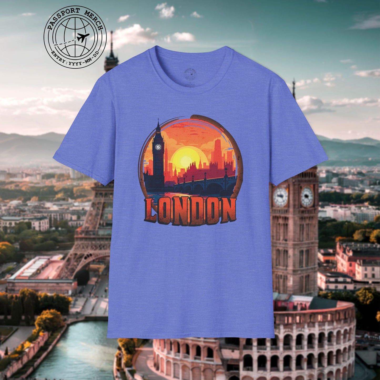 Vintage Big Ben Sunset, London, England T-Shirt