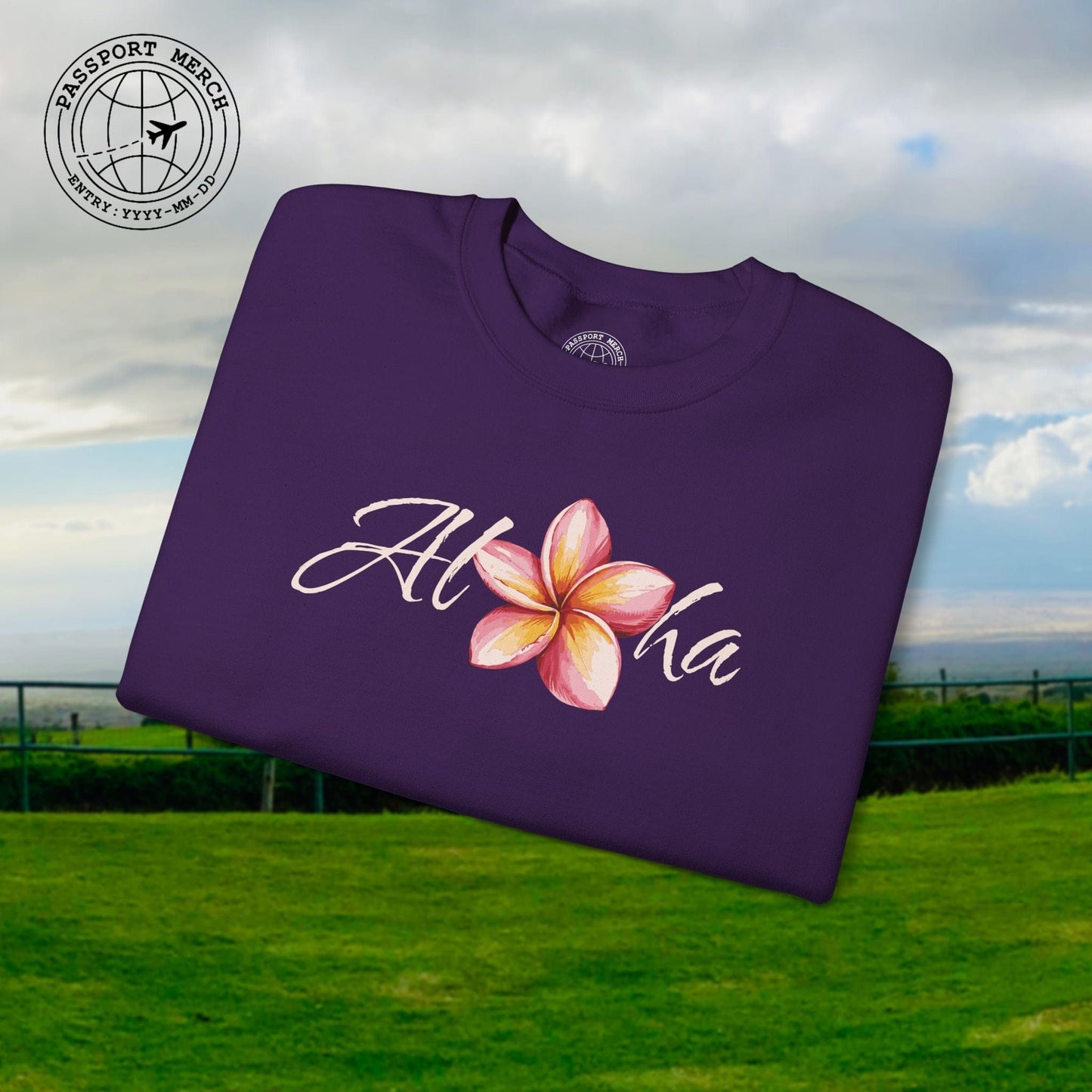 Aloha Watercolor Plumeria, Hawaii Crewneck