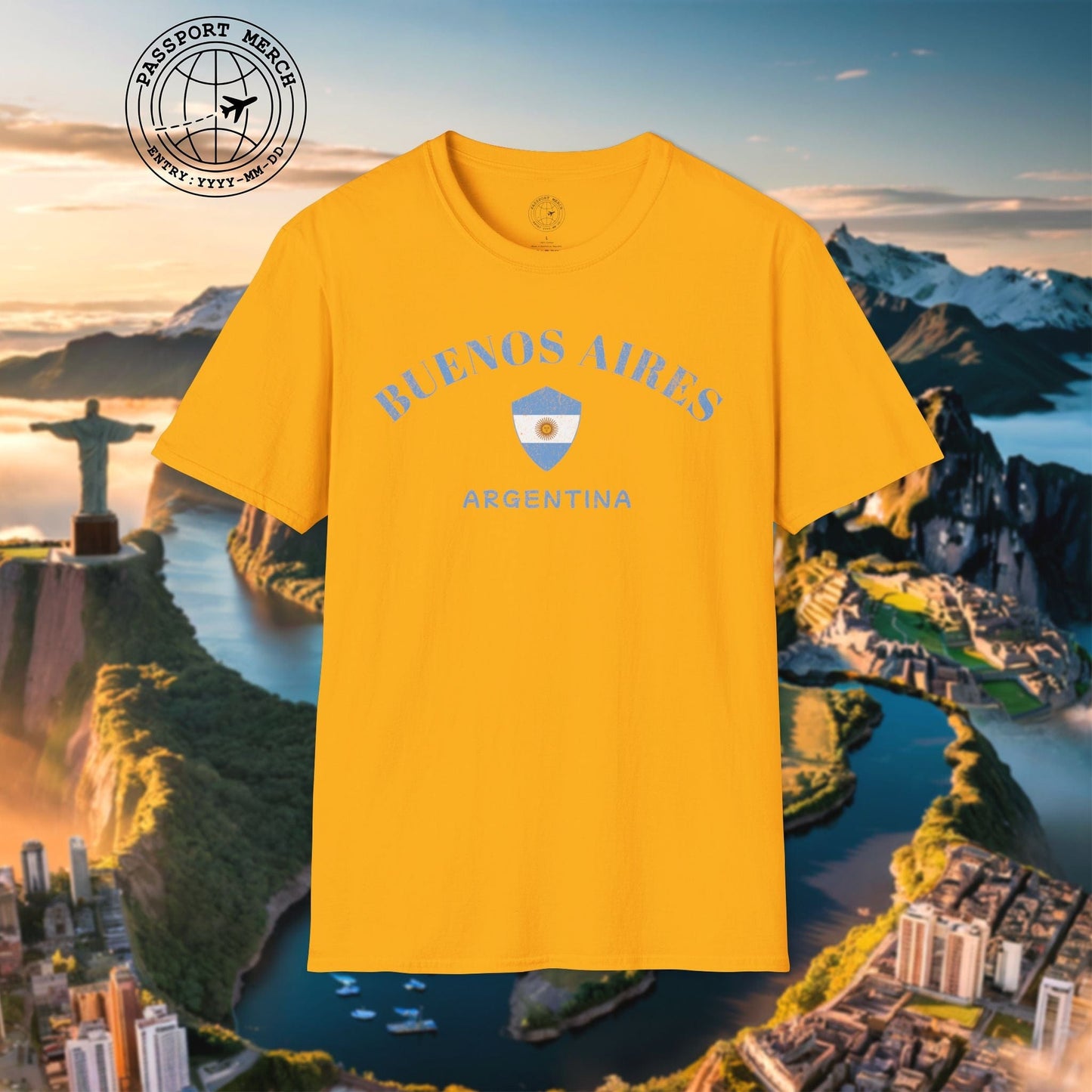 Buenos Aires with Flag Shield Argentina T-Shirt