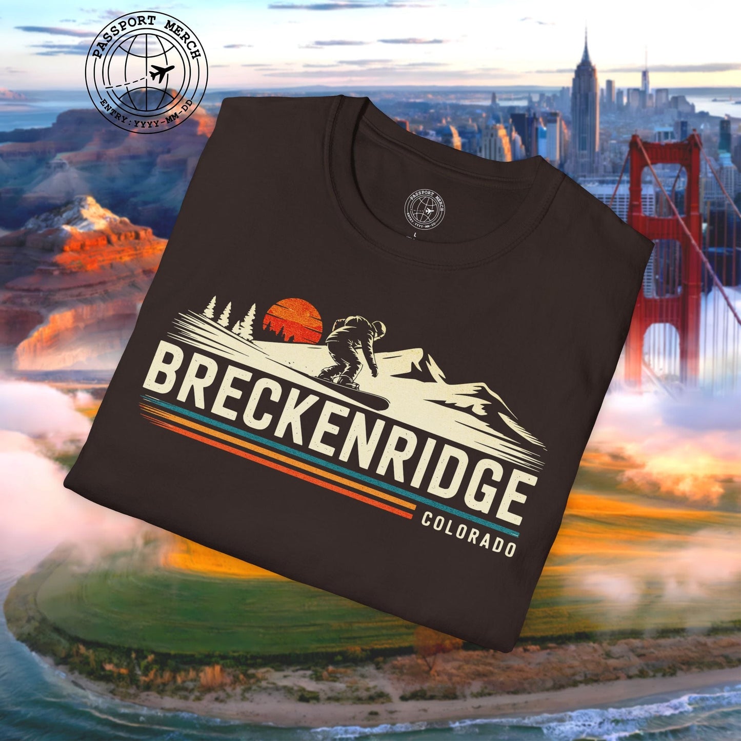 Breckenridge Colorado - Vibrant Ski Retro T-Shirt