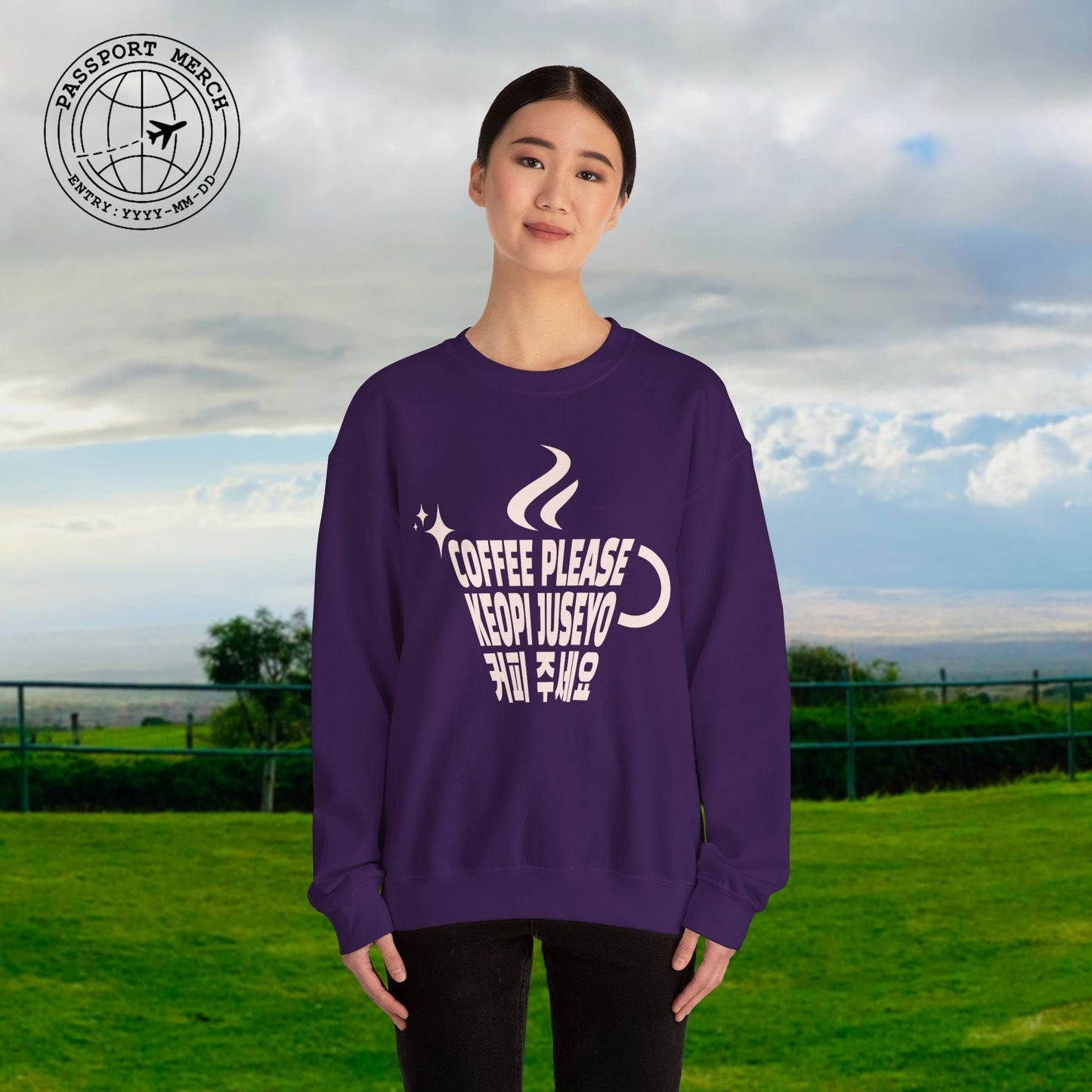 Coffee Please. Keopi Juseyo. Korea Crewneck