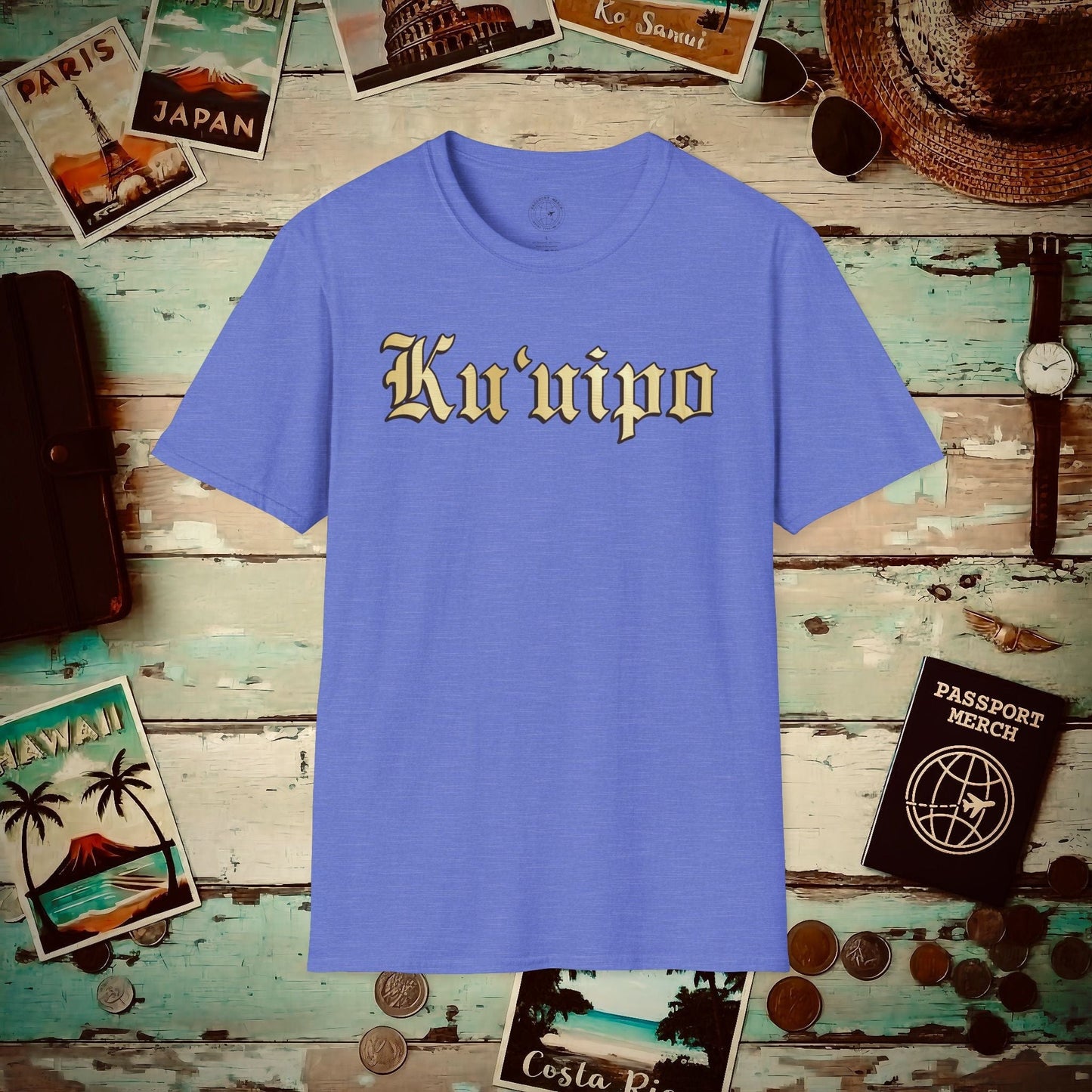 24-Karat Gold Ku'uipo (Hawaiian Jewelry Style) T-Shirt Heather Royal / S