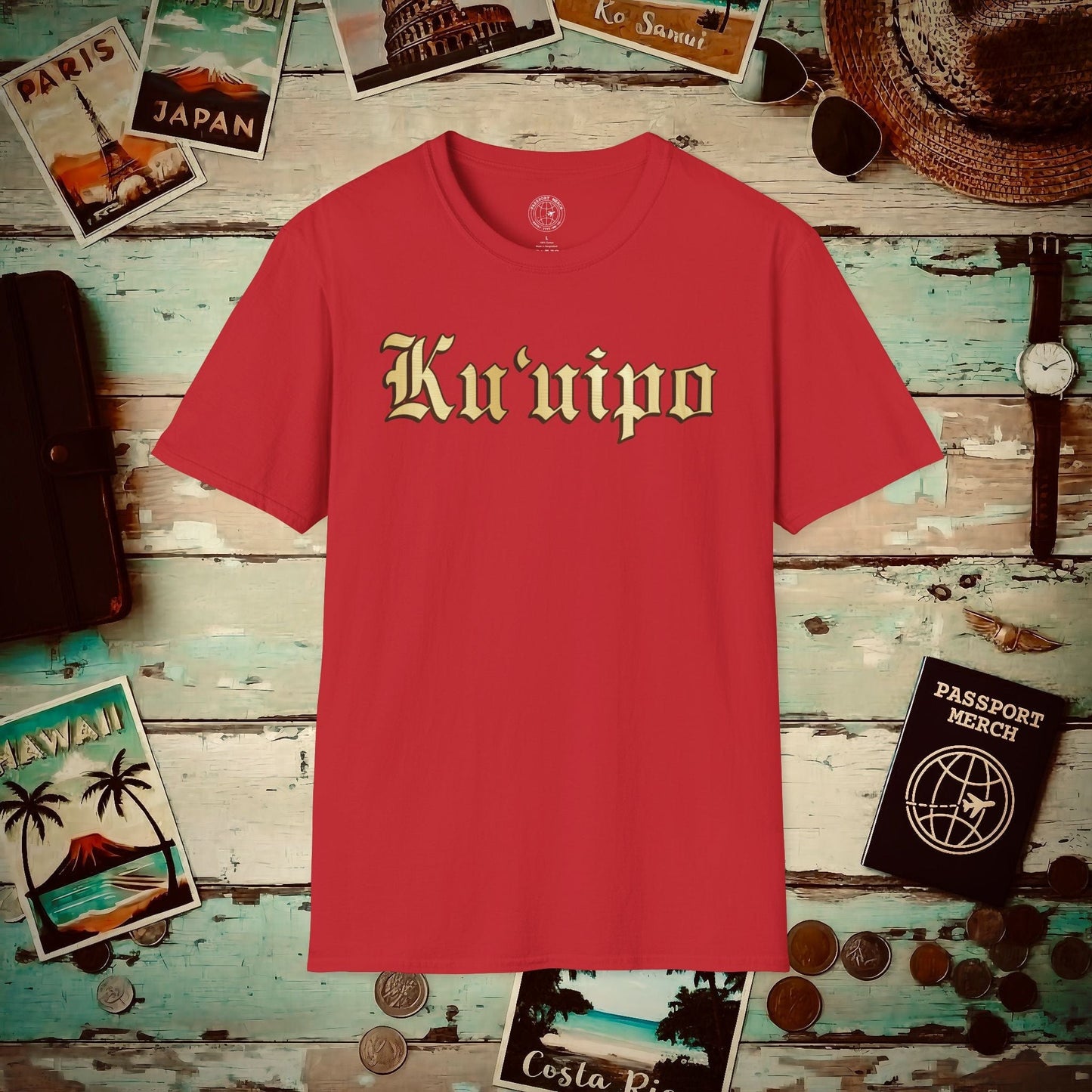 24-Karat Gold Ku'uipo (Hawaiian Jewelry Style) T-Shirt Red / S