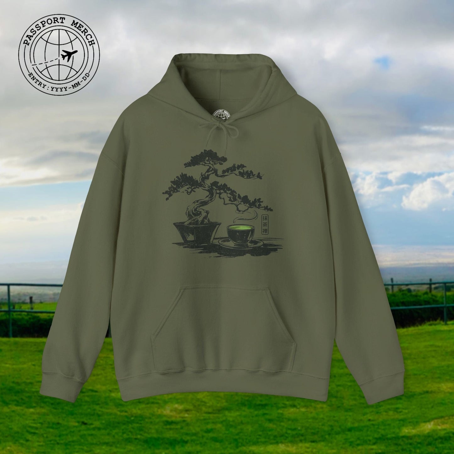 Vintage Matcha Zen, Japan Hoodie