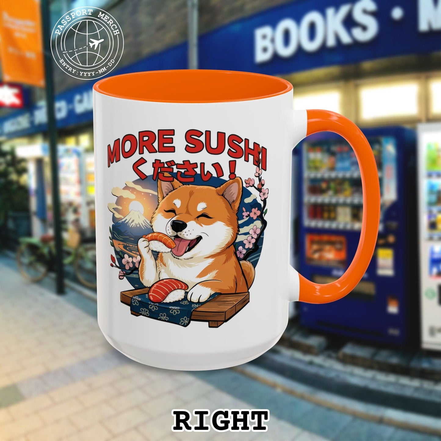Shiba Inu, More Sushi Please! Japan 15oz Mug