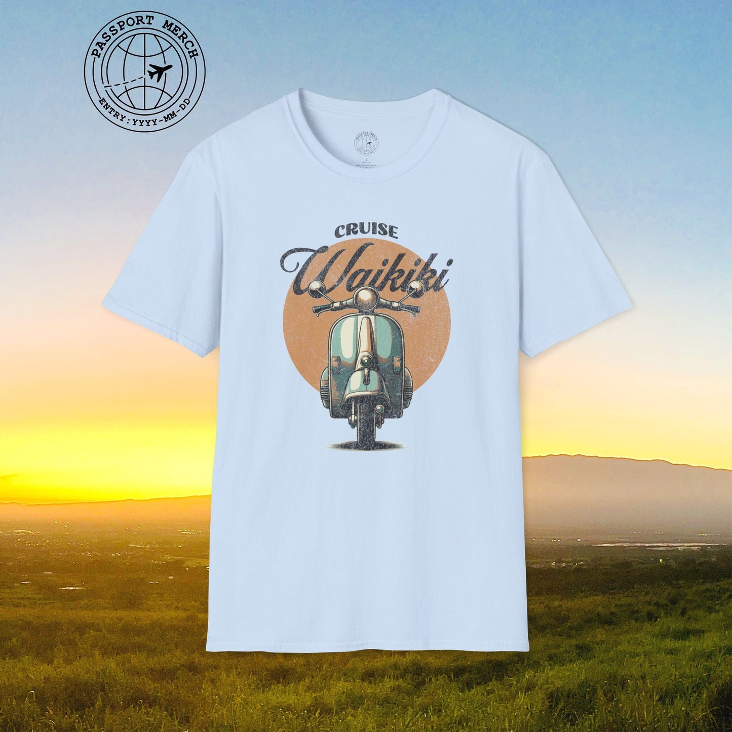 Vintage Cruise Waikiki Moped, Hawaii T-Shirt