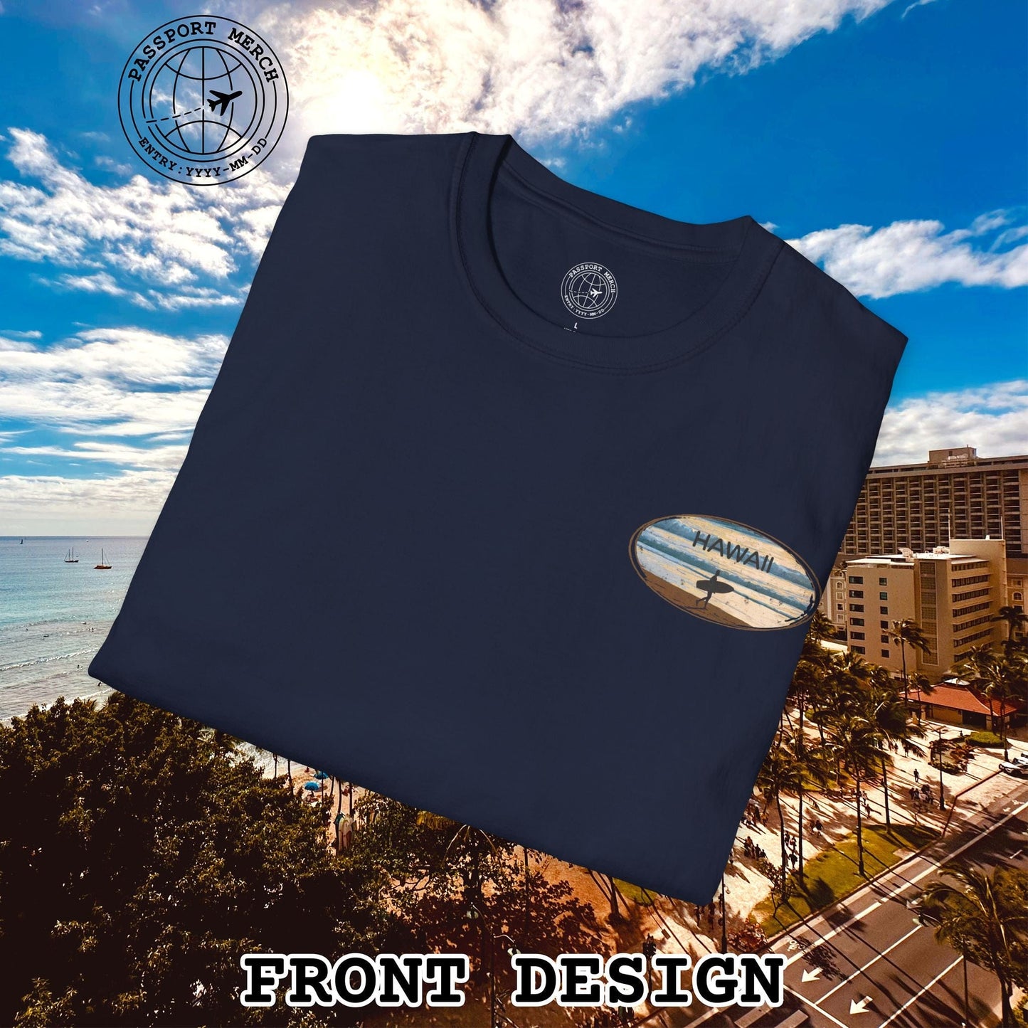Pray for Surf Hawaii, Back Print T-Shirt