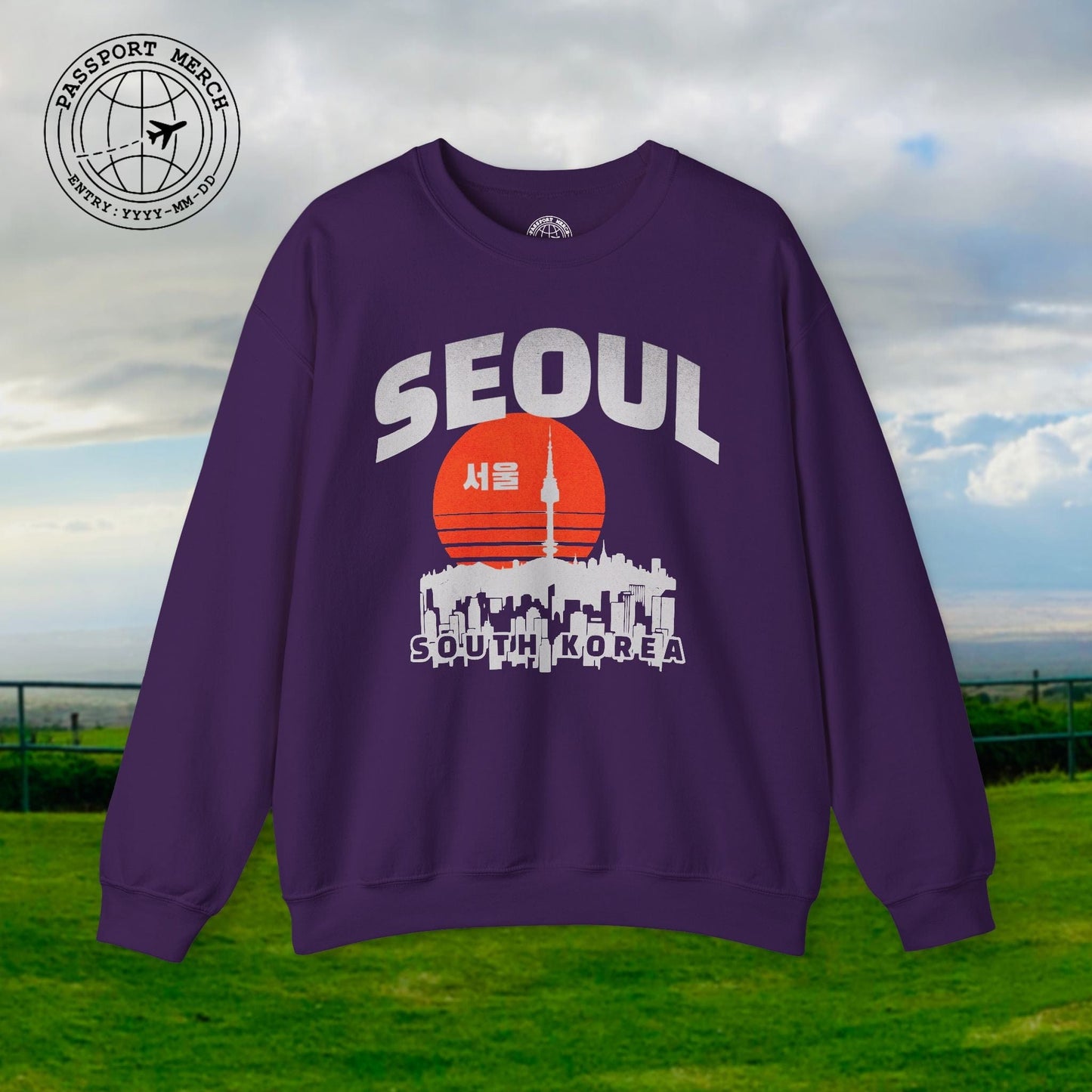 Seoul Retro Vintage Sunset, Korea Crewneck