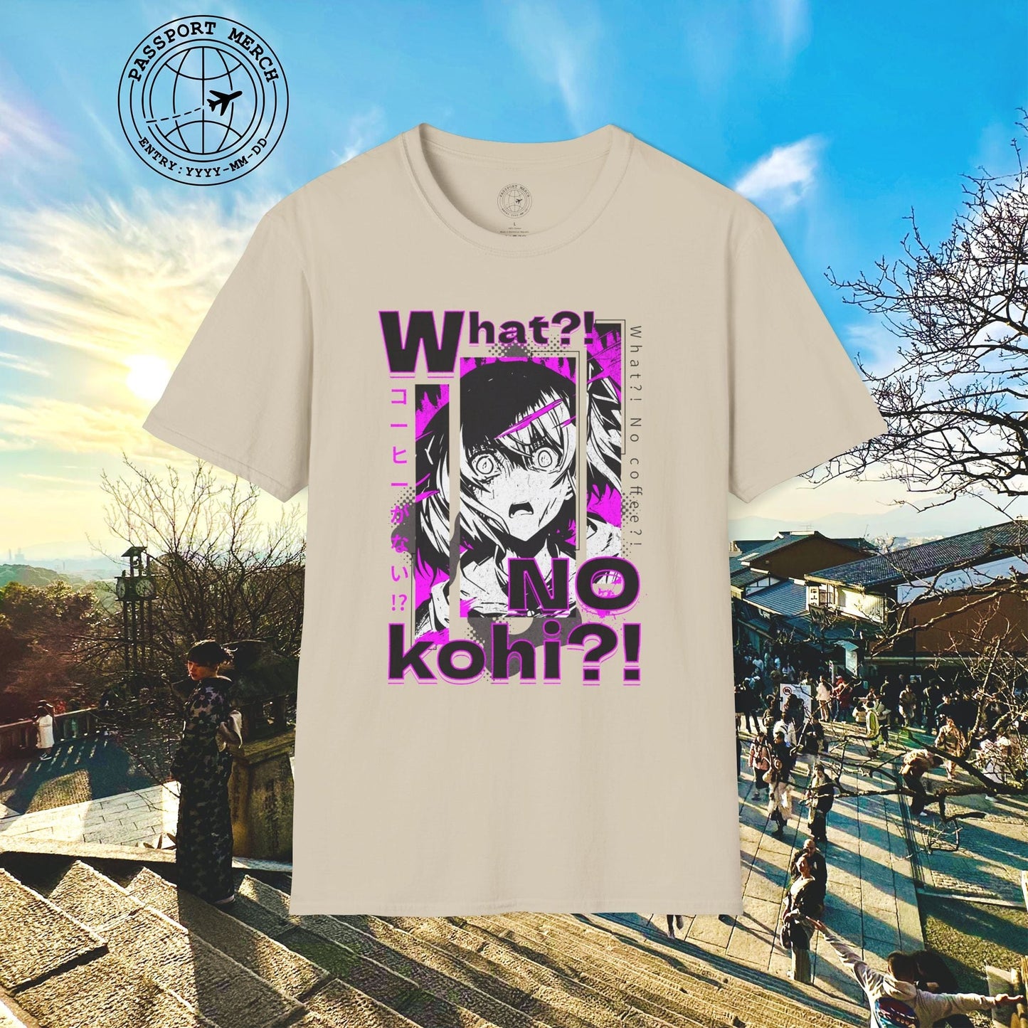 The "What?! No kohi?!" Anime Terror Face Japan T-Shirt