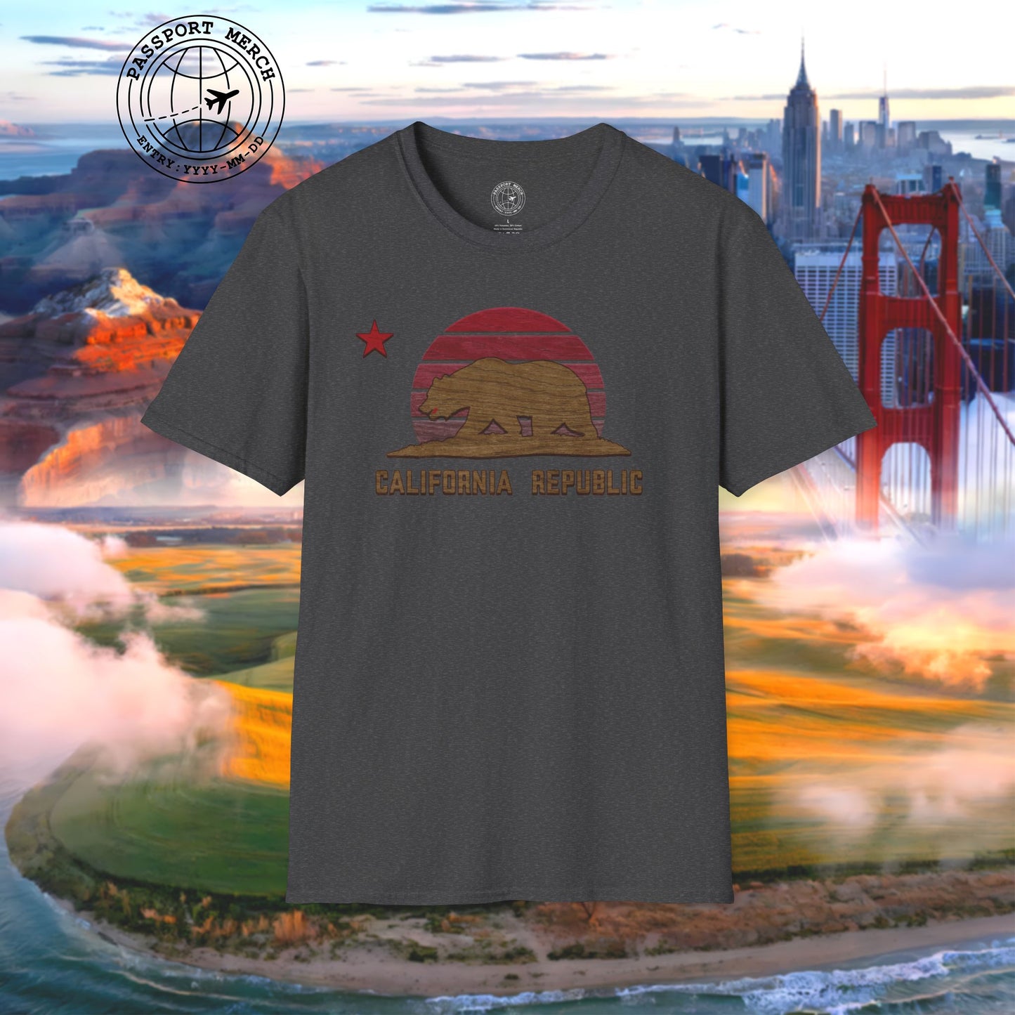 Woodworked Flag of California T-Shirt