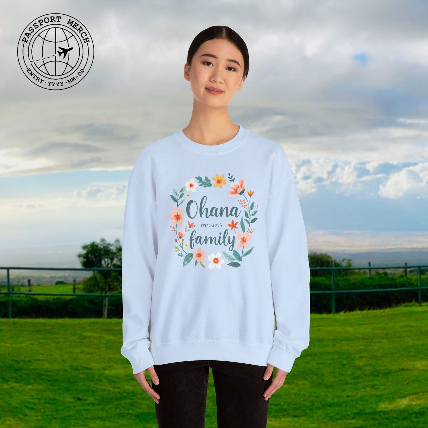 Ohana Means Family, Hawaii Crewneck