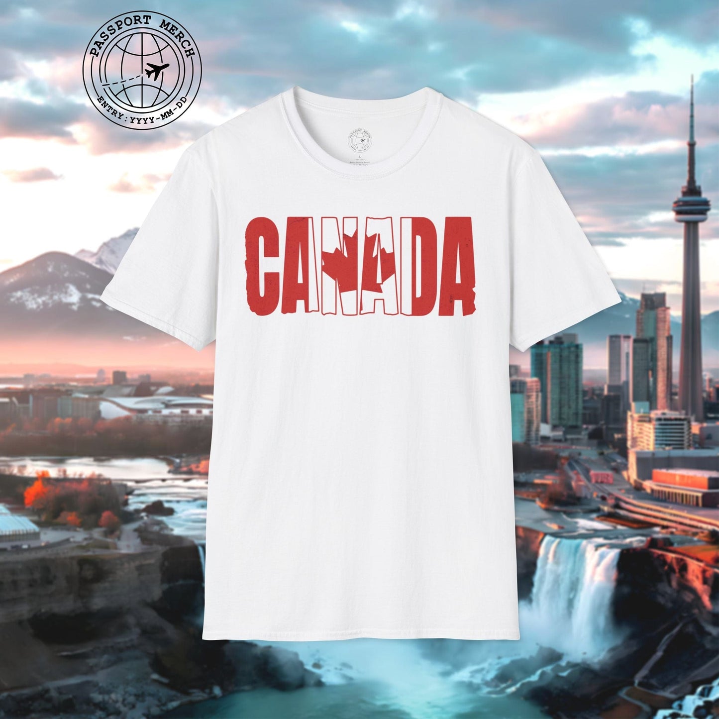 Vintage Canada Patriotism Letter Flag T-Shirt