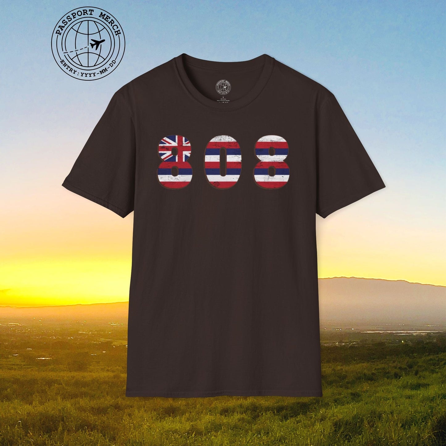 Woodworked 808 Flag, Hawaii T-Shirt