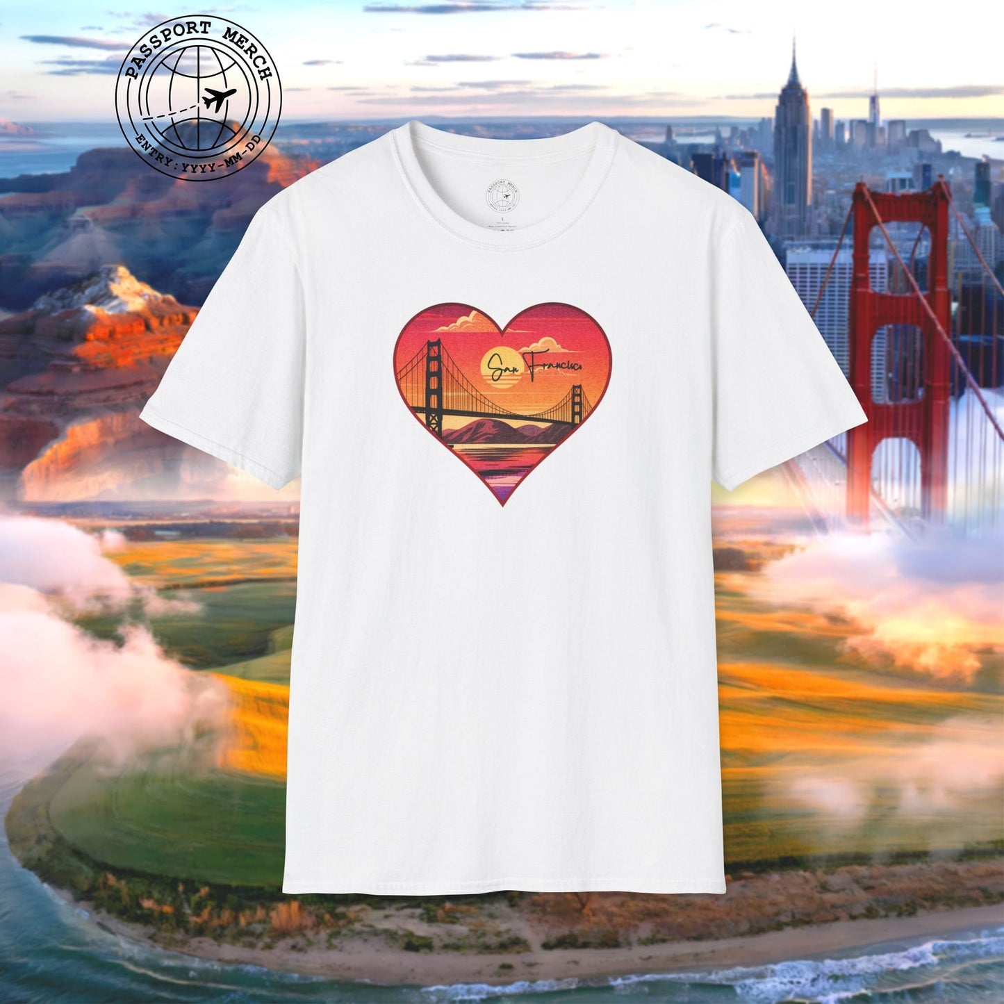 Retro San Francisco Heart, California T-Shirt