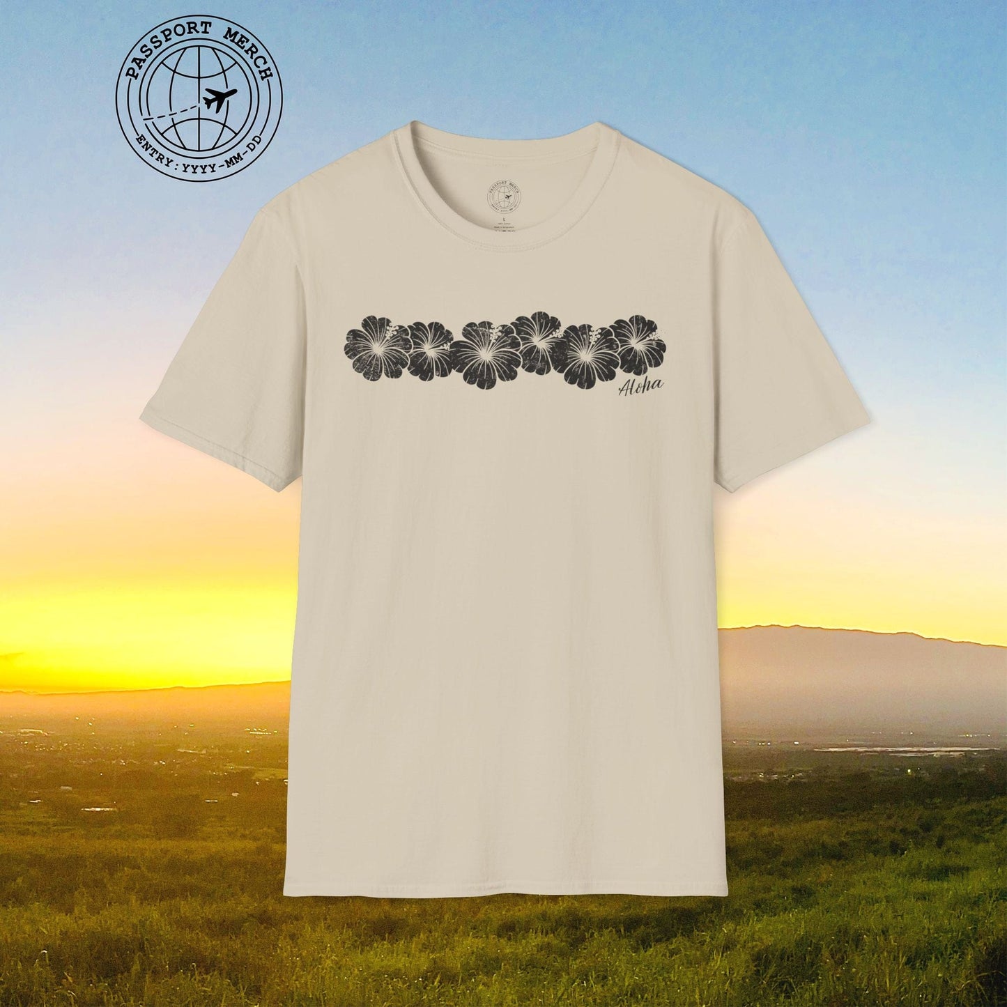 Monochrome Hibiscus, Hawaii T-Shirt