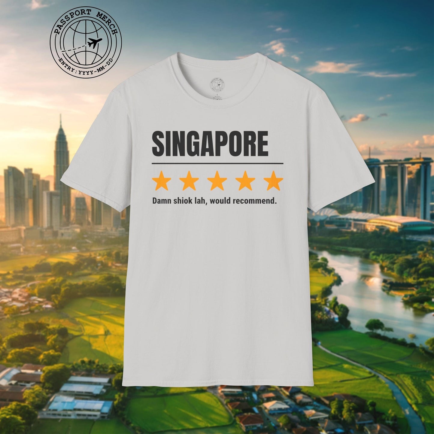 Damn Shiok Lah Five-Star Review, Singapore T-Shirt