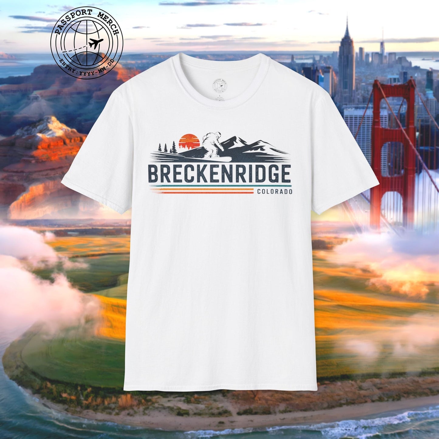 Breckenridge Colorado - Vibrant Ski Retro T-Shirt