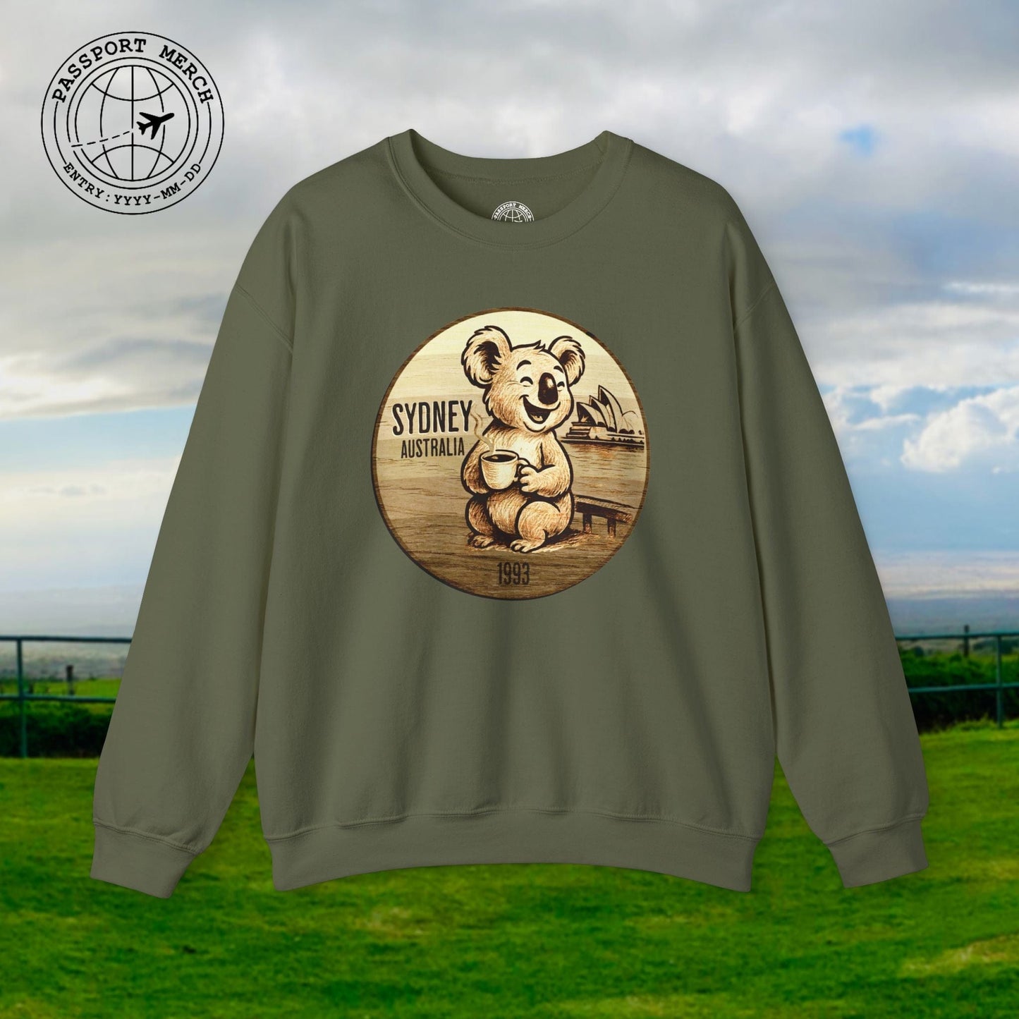 Vintage Koala & Coffee in Sydney, Australia Crewneck