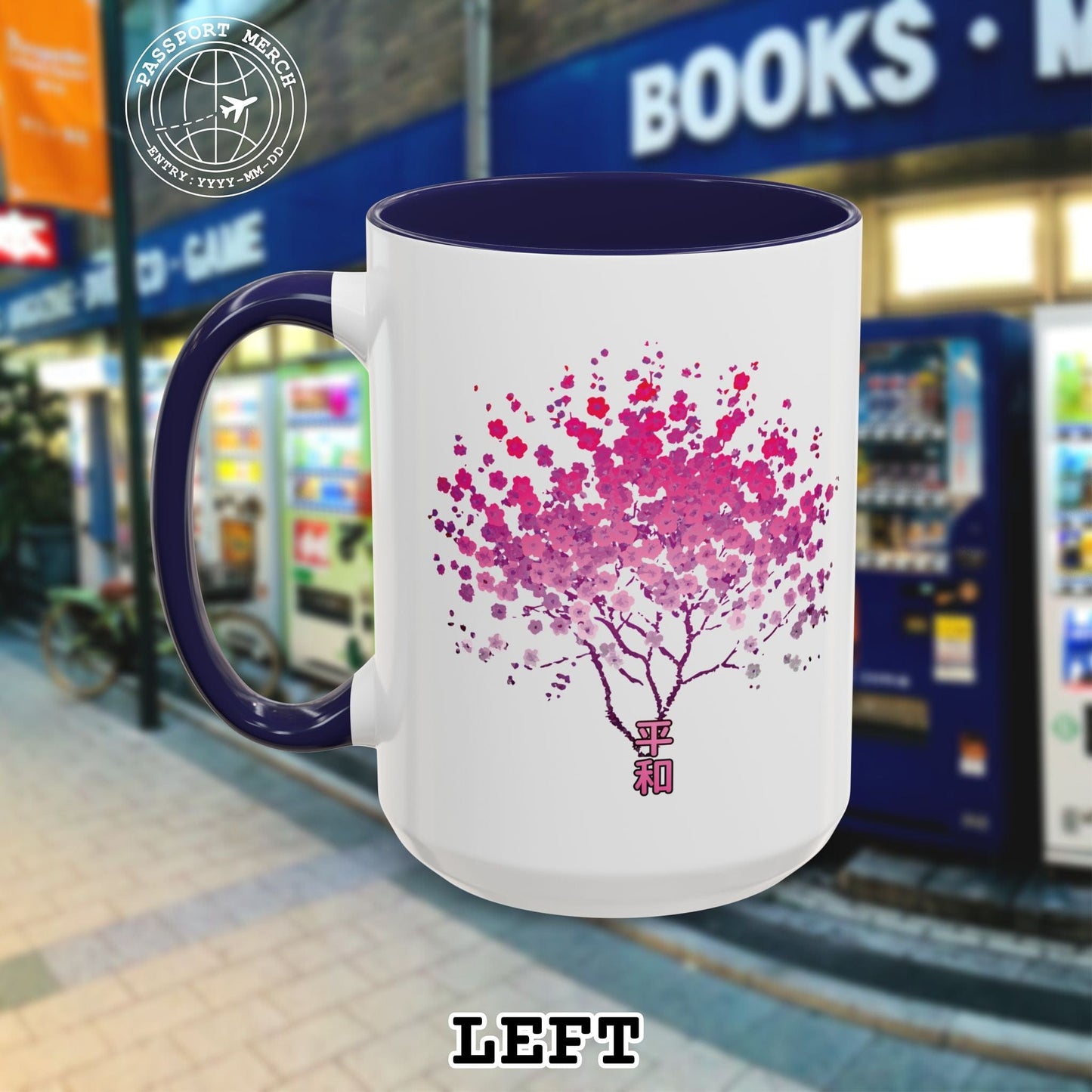 Cherry Blossoms Growing from Peace Japan 15oz Mug
