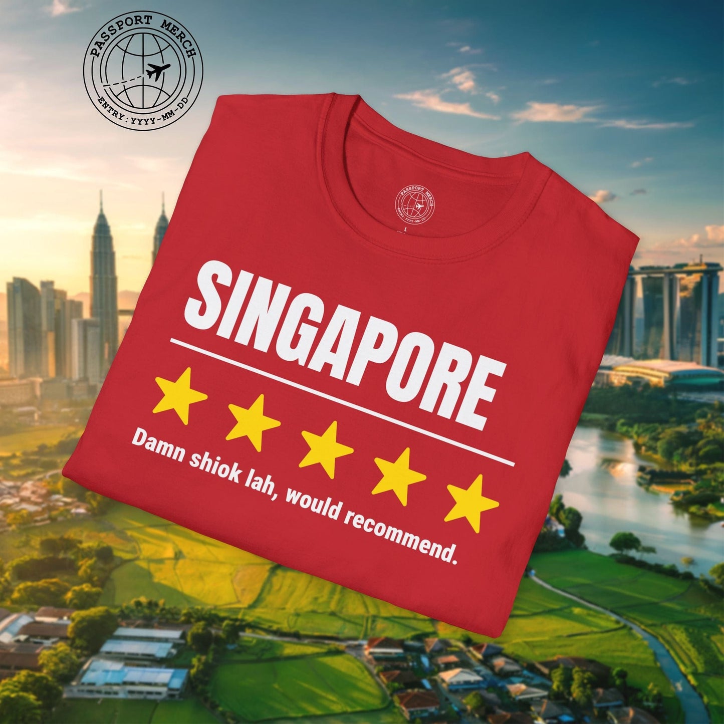 Damn Shiok Lah Five-Star Review, Singapore T-Shirt