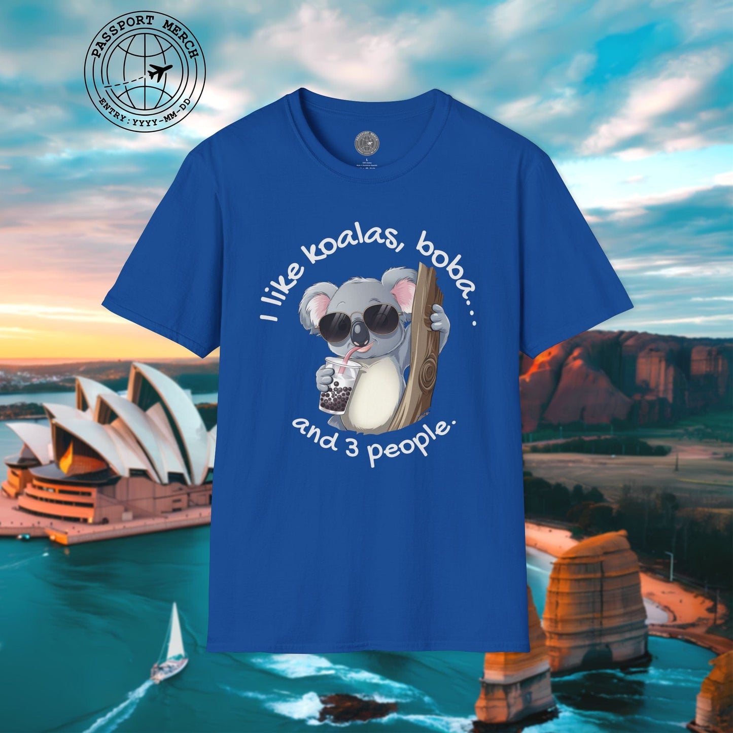 I like koalas, boba, and 3 people Australia T-Shirt