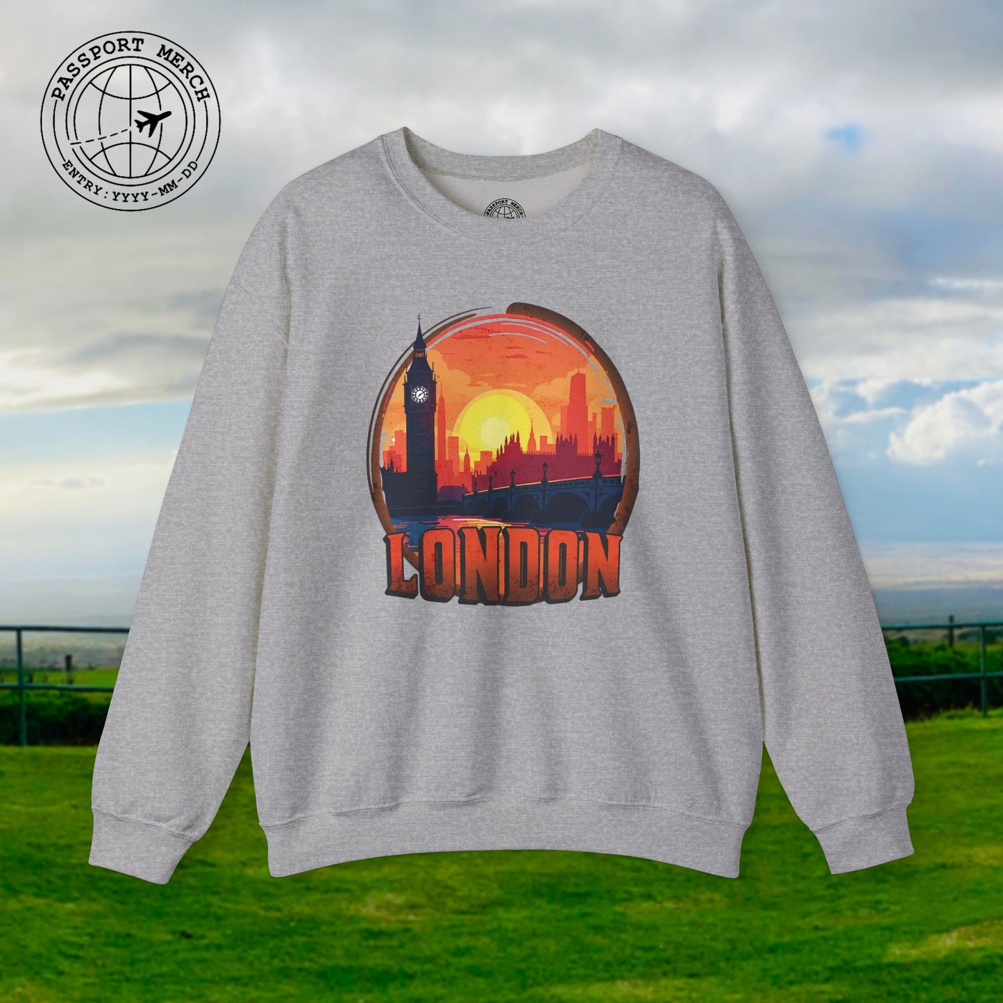 Vintage Big Ben Sunset, London, England Crewneck
