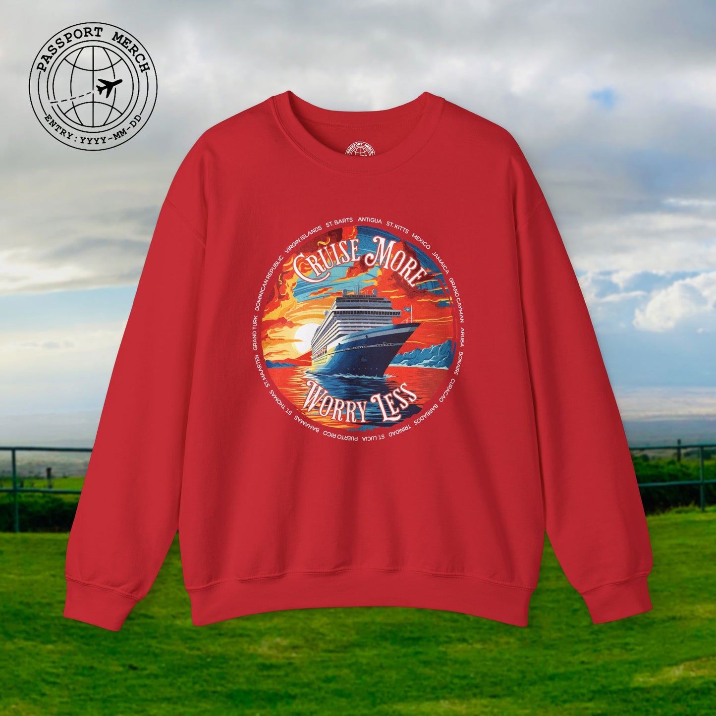 Cruise More Worry Less Caribbean Crewneck