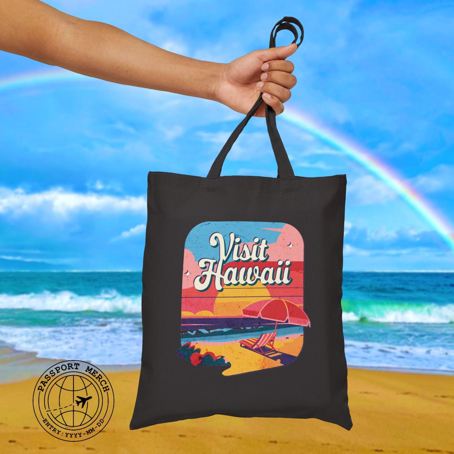 Retro Visit Hawaii Tote Bag