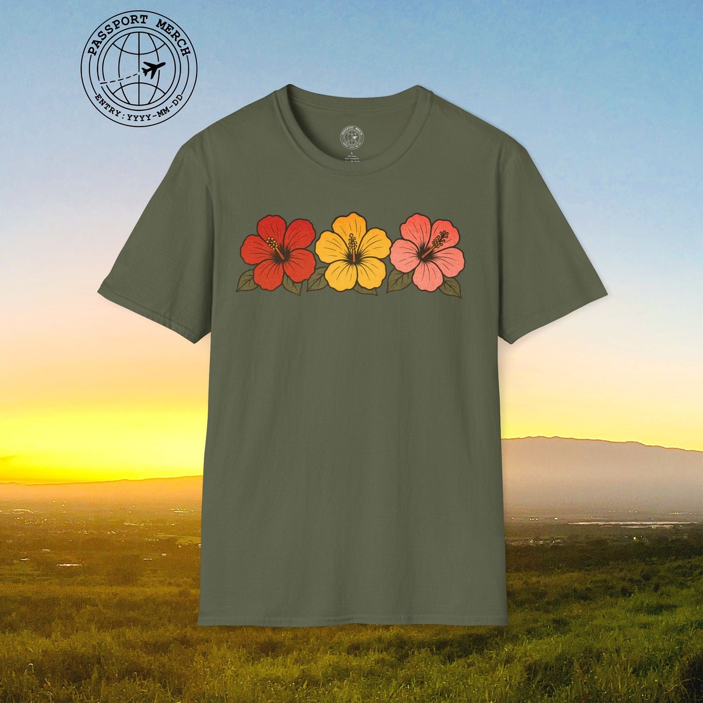 Three Vintage Hibiscus, Hawaii T-Shirt