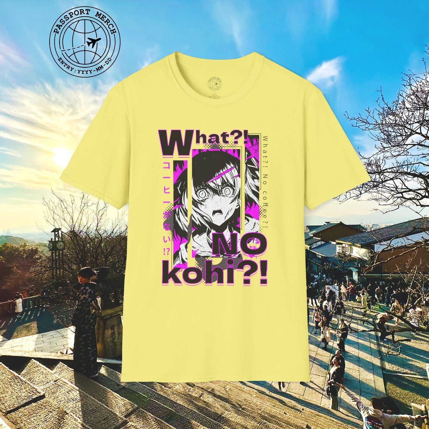 The "What?! No kohi?!" Anime Terror Face Japan T-Shirt