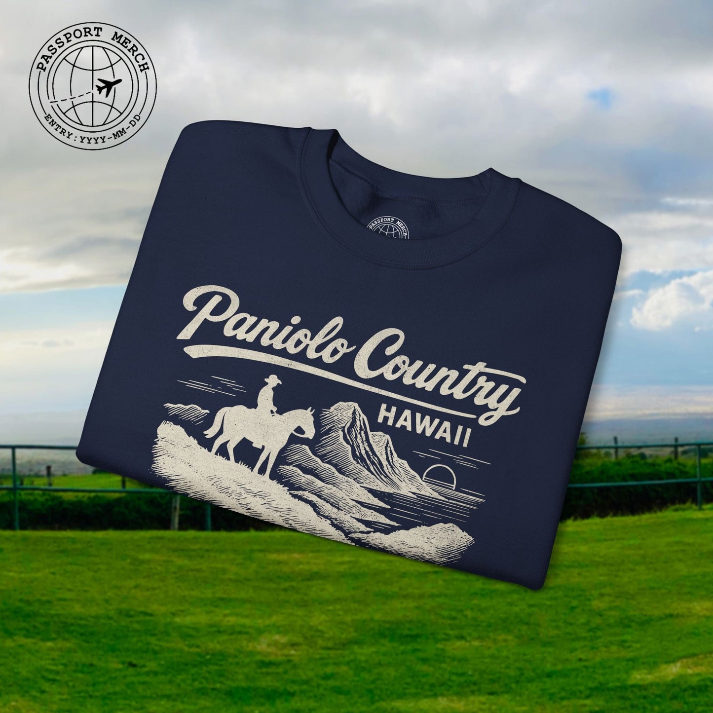 Paniolo Country Vintage Monochrome, Hawaii Crewneck