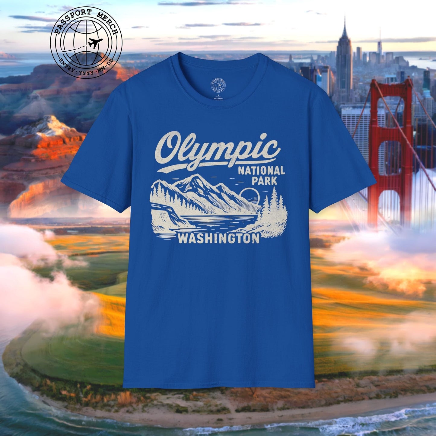 Olympic National Park Vintage Monochrome, Washington T-Shirt