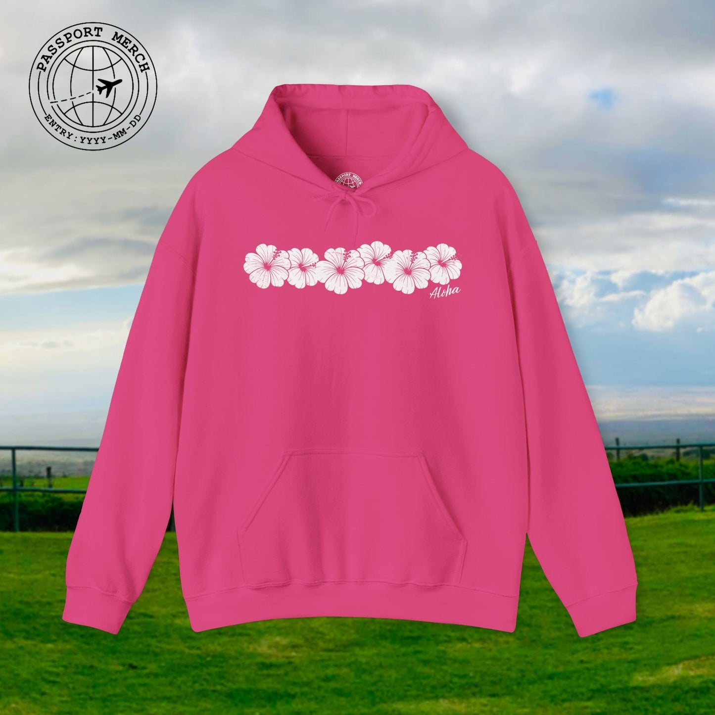 Monochrome Hibiscus, Hawaii Hoodie