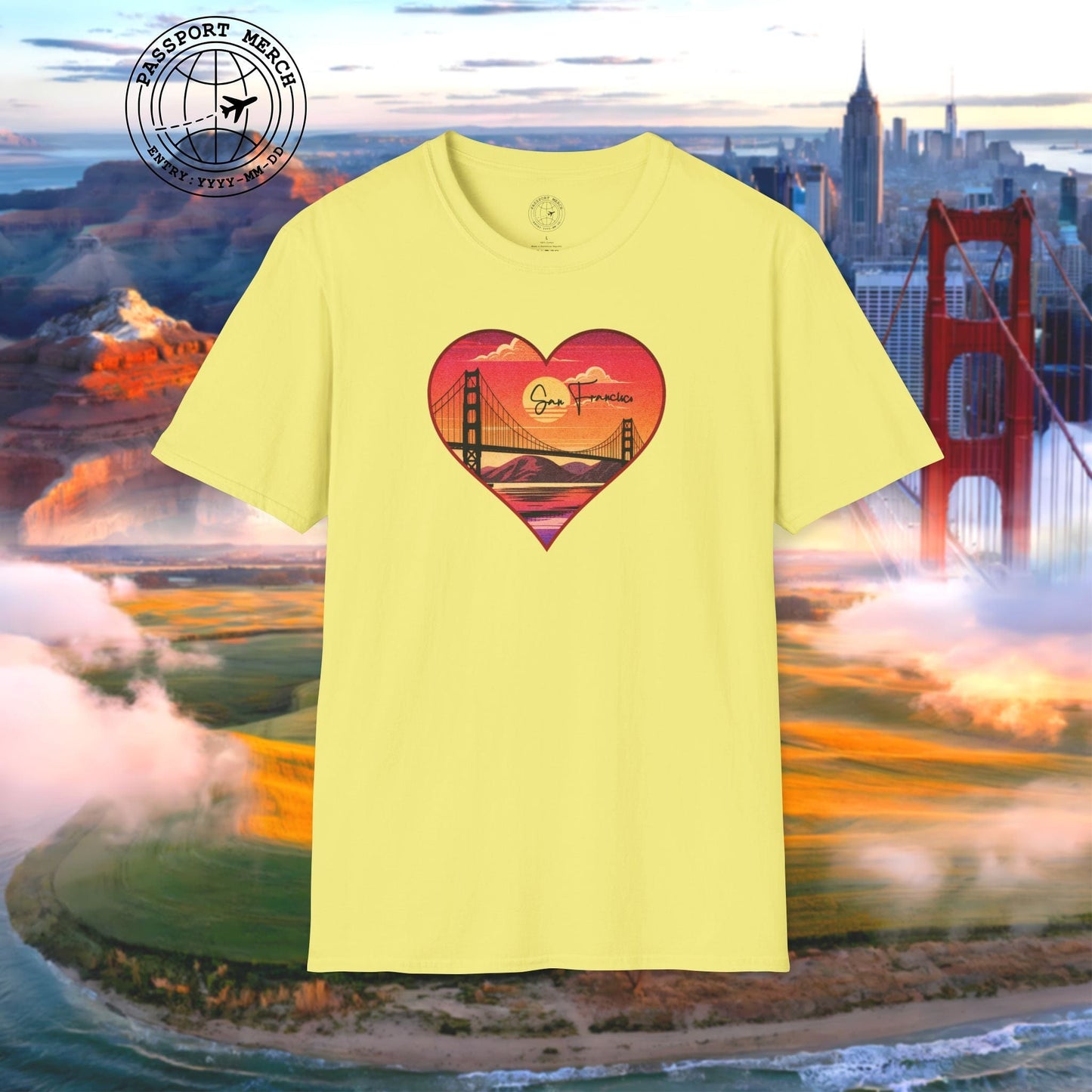 Retro San Francisco Heart, California T-Shirt